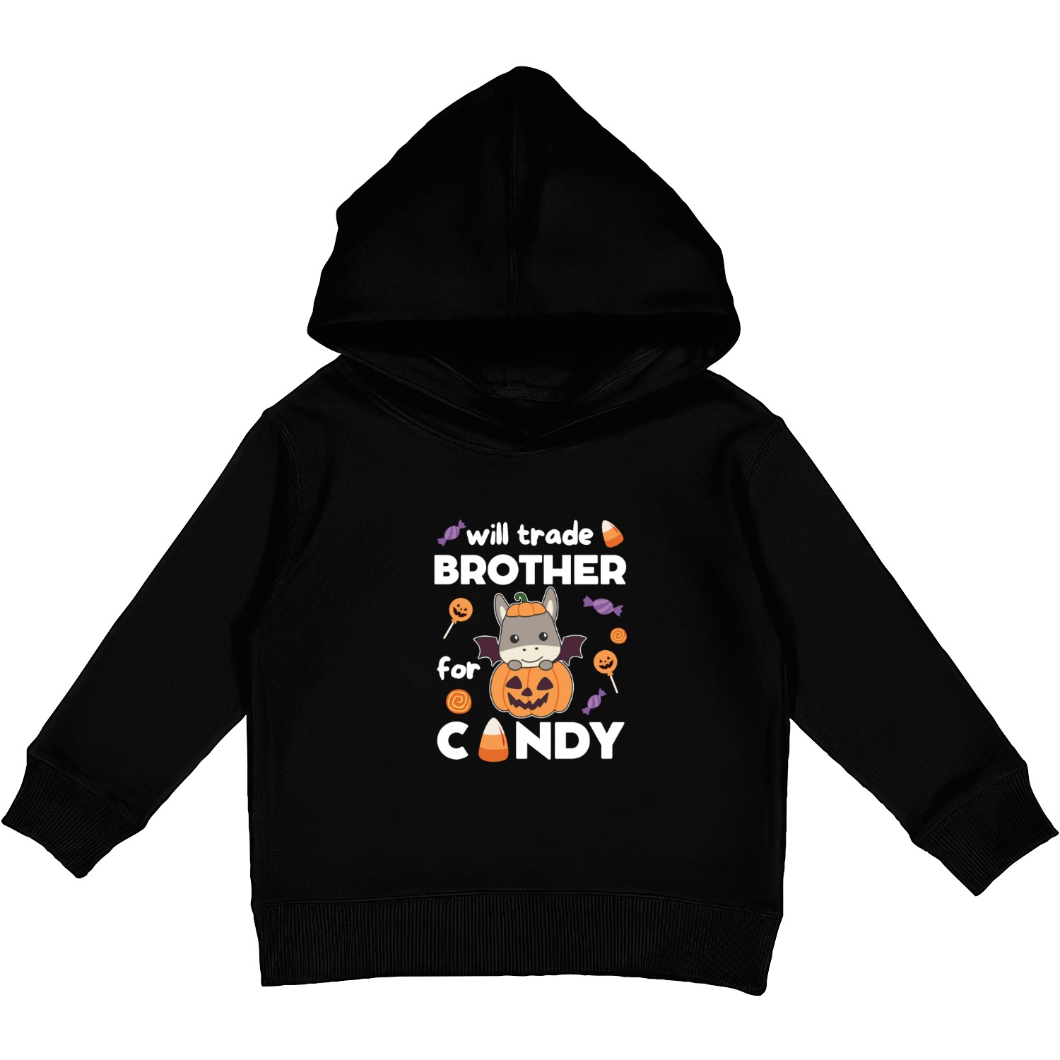 Donkey Halloween Trade Brother For Candy Kids Pullover Hoodies