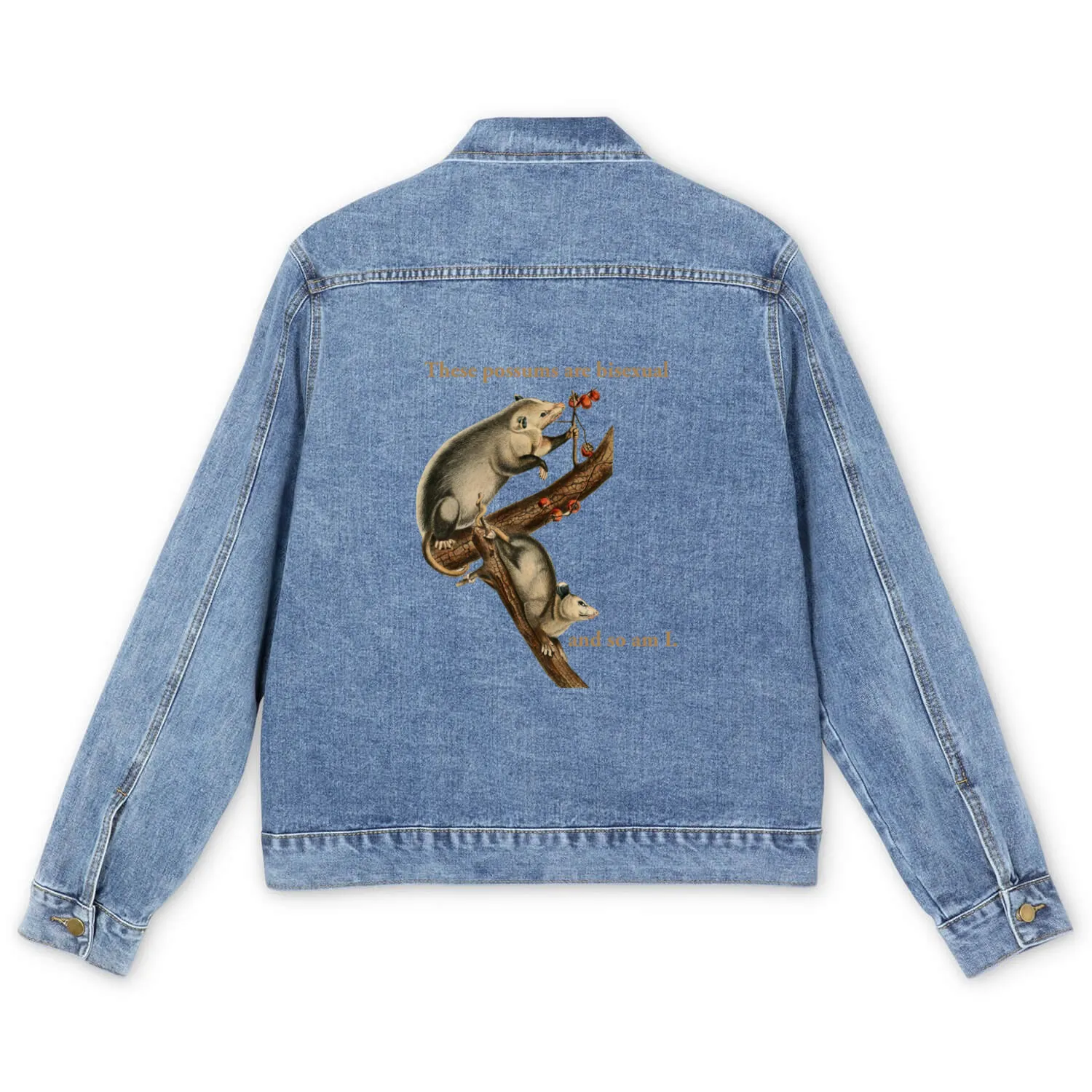 These Possums Are Bisexual and So Am I Men's Denim Jackets