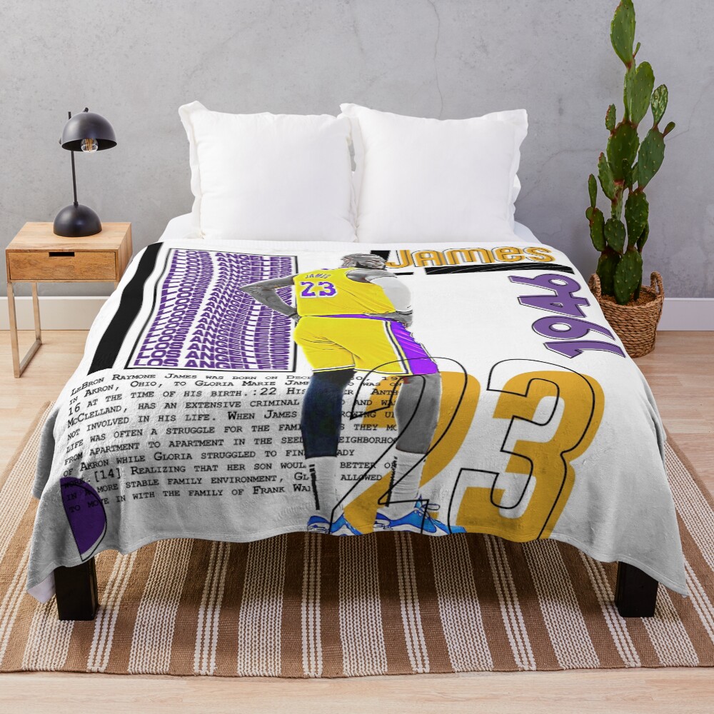 L. James basketball Player Design Throw Blanket, Gift for Fan