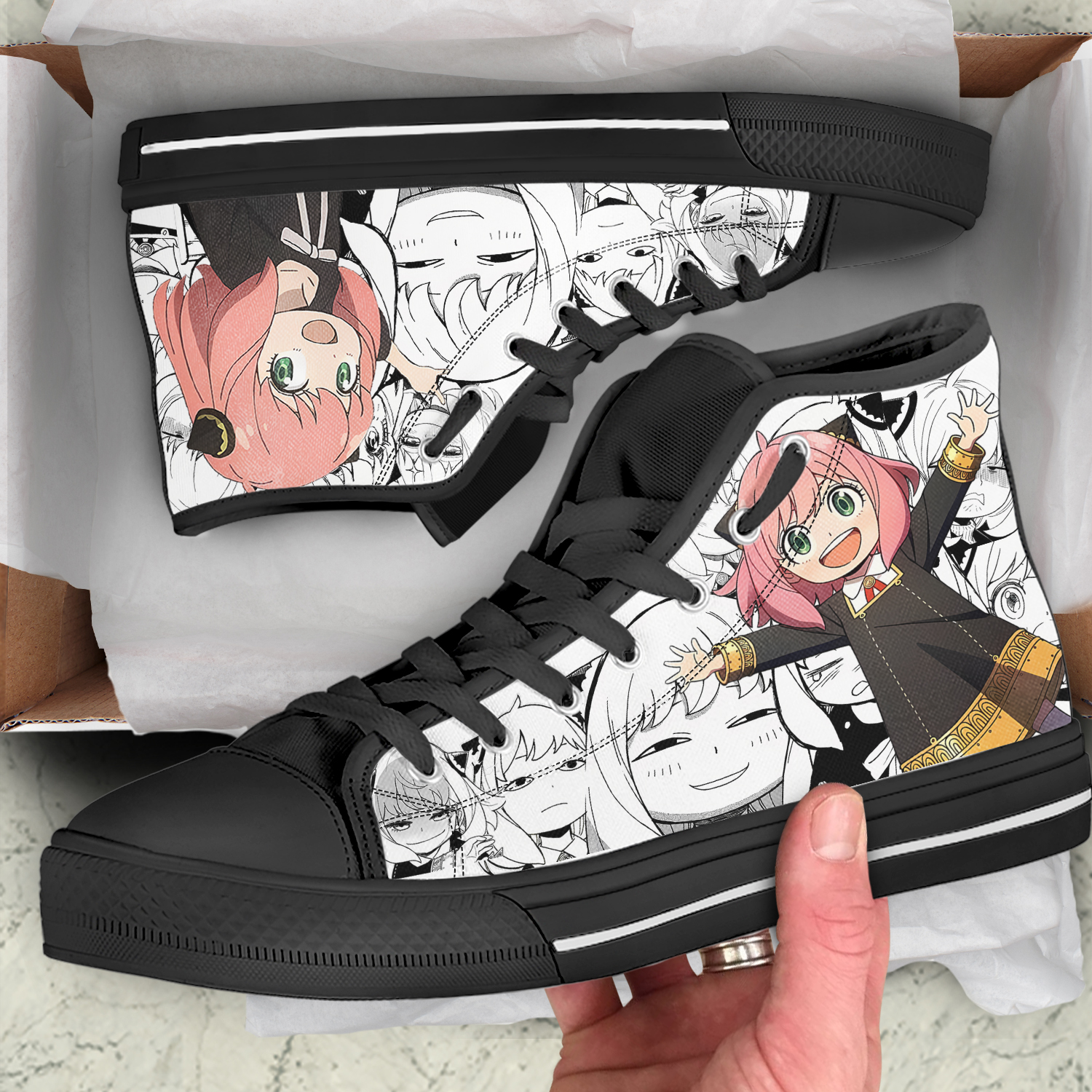Converse Inspired Shoes, Anime Sneakers , Anime Shoes, Leather Shoes, Casual Shoes. High Top Shoe
