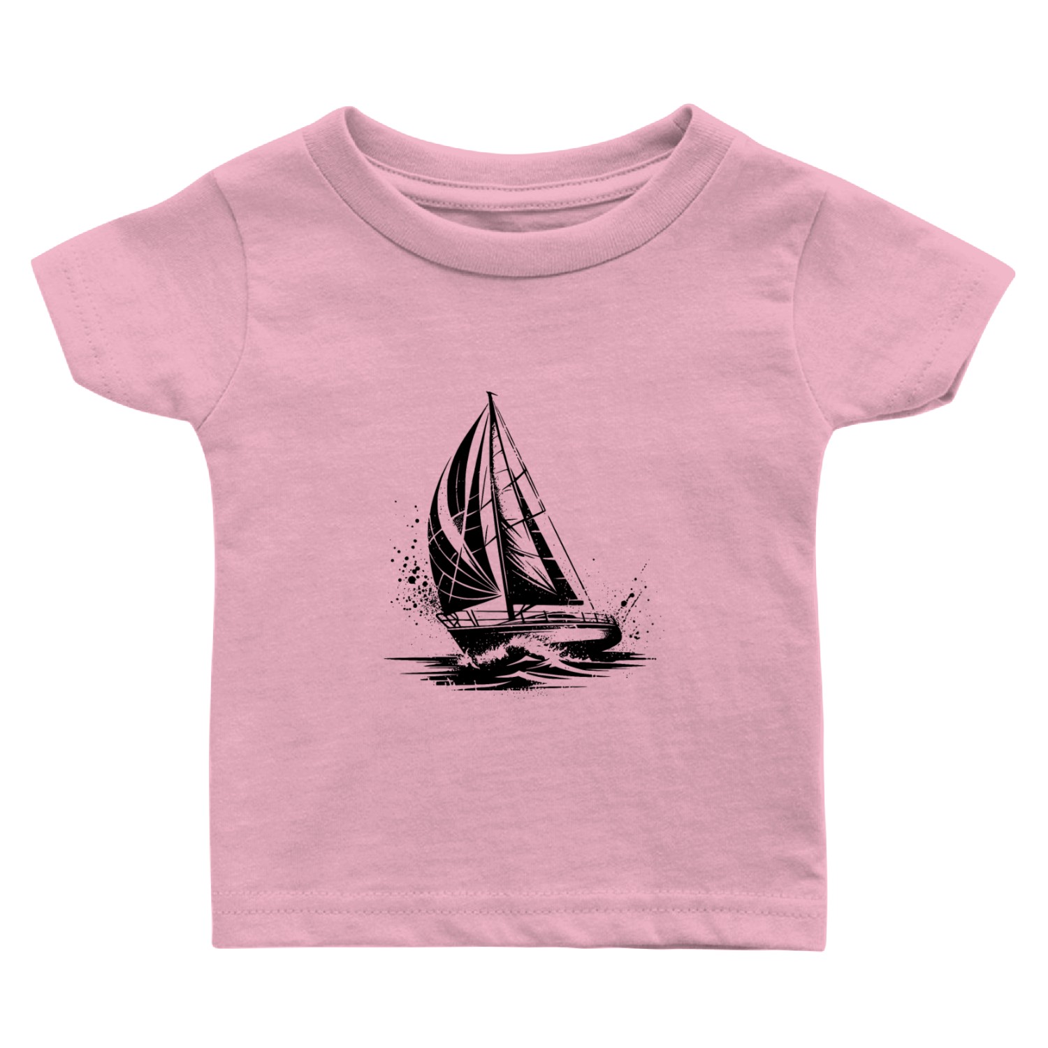 Chic Sailboat Under Sail Splash Swell Baby T Shirts