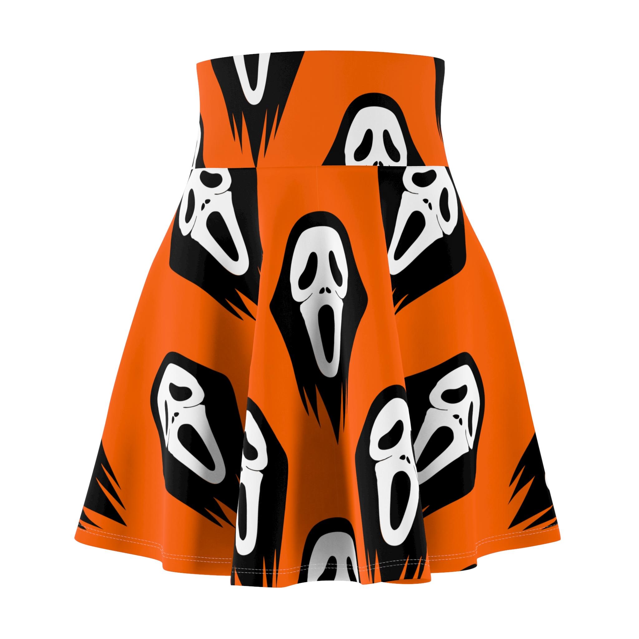Spooky Scream Halloween Skater Skirt Bold Fun and Perfect for Halloween or Everyday Statement Style