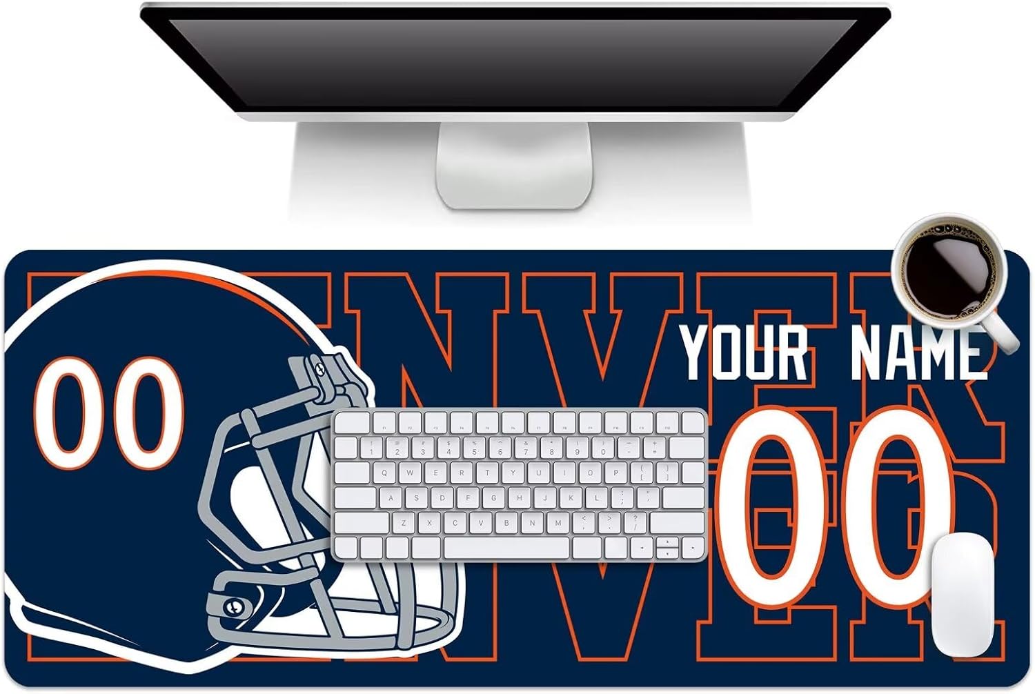 Custom Denver Broncos Mouse Pad, Desk Pad for Men Women Youth Gifts