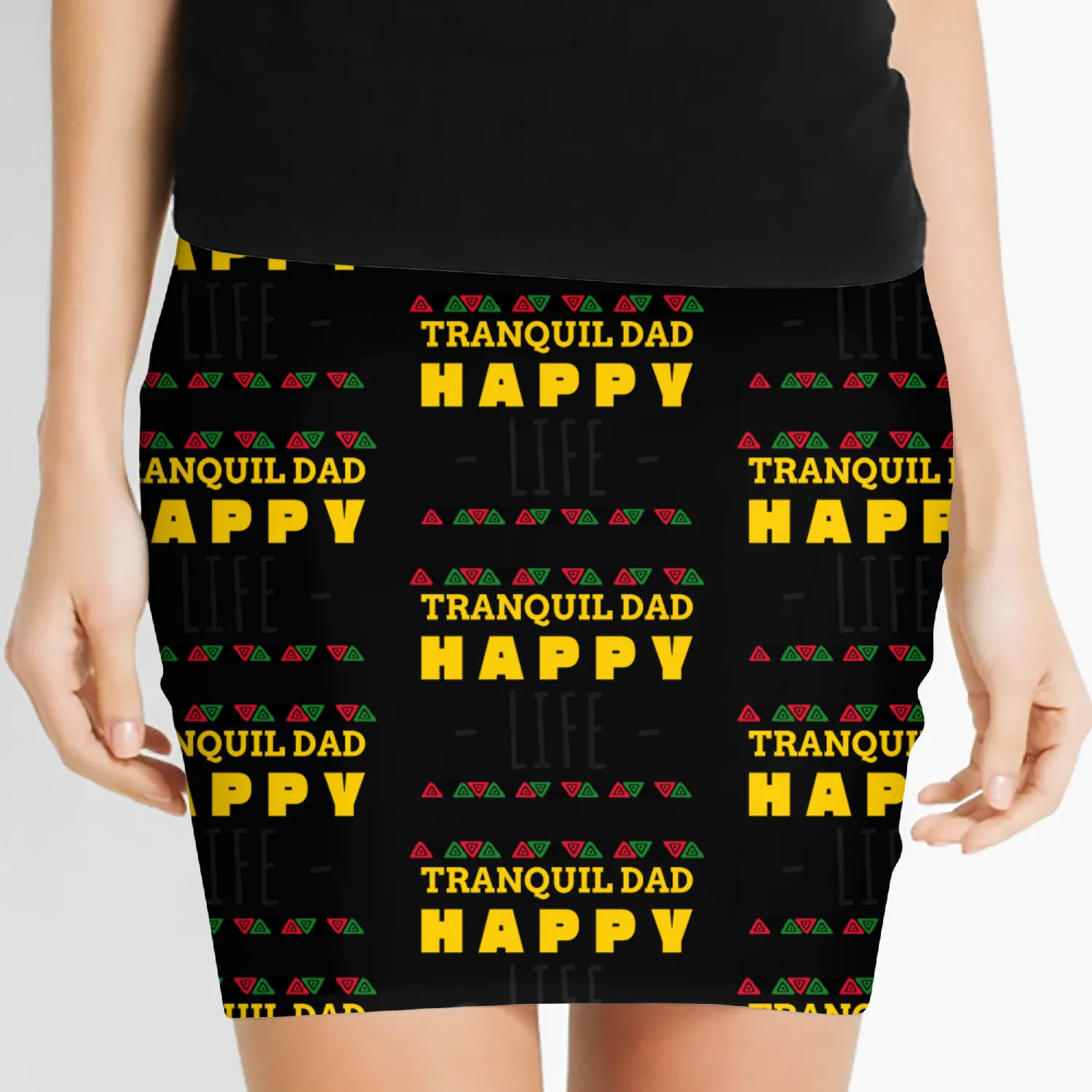 Tranquil dad, happy life Women's Mini Skirts