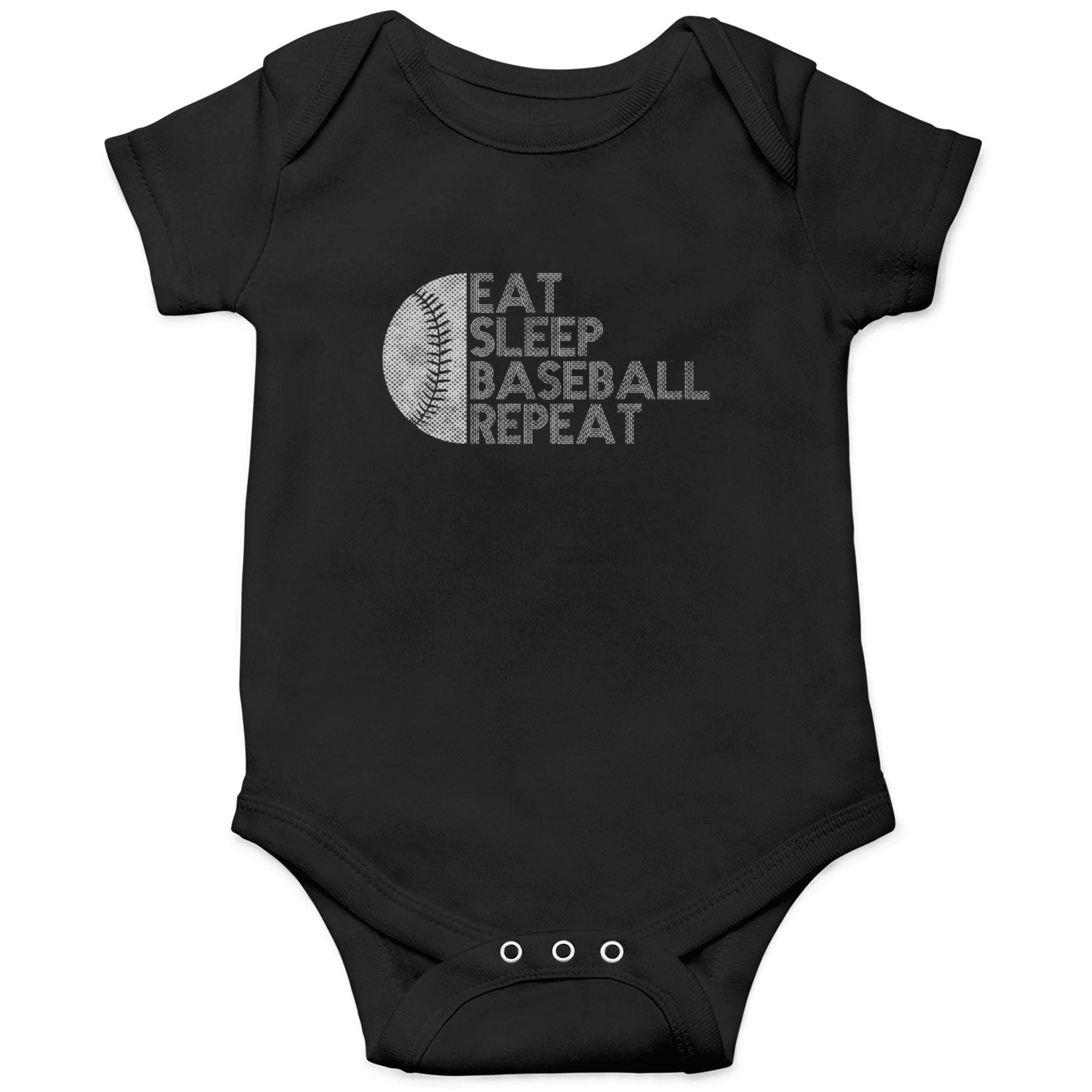 Eat Sleep Baseball Repeat Baseball Player Onesies