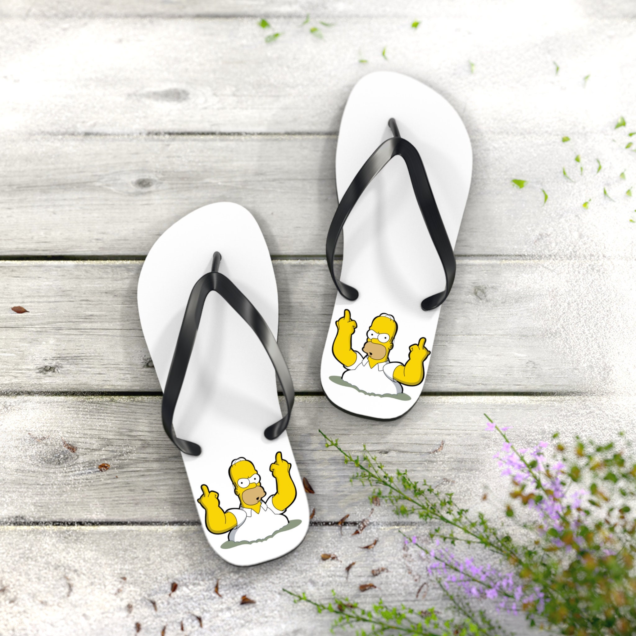 Beach Flip Flops, The Simpsons Sandals, Unisex Gift, Gift for Her, Fun Beach Shoes, Flipflops, Gift for Him, Summer Sandals, Womens Sandals