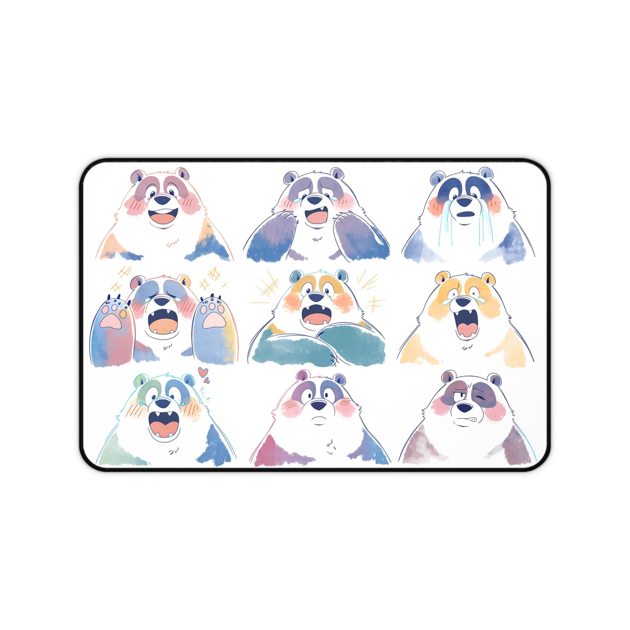Cute Mouse Pad Bear Design, Kawaii Desk Mat, Anime Style Mousepad, Pastel Desk Decor, Office Accessories, Gamer Gift