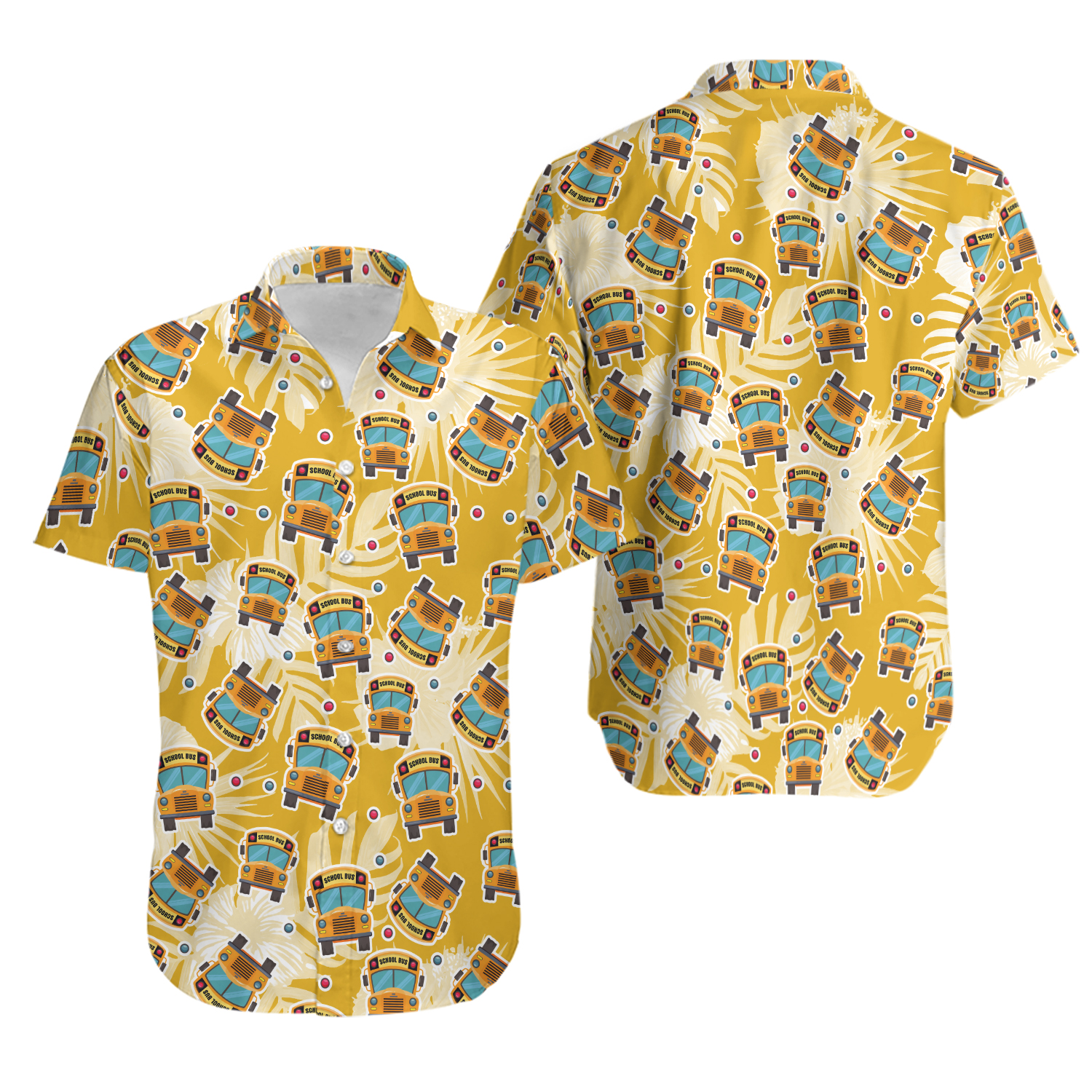 School Bus Tropical Hawaiian Shirt Perfect Shirt for School Bus Driver