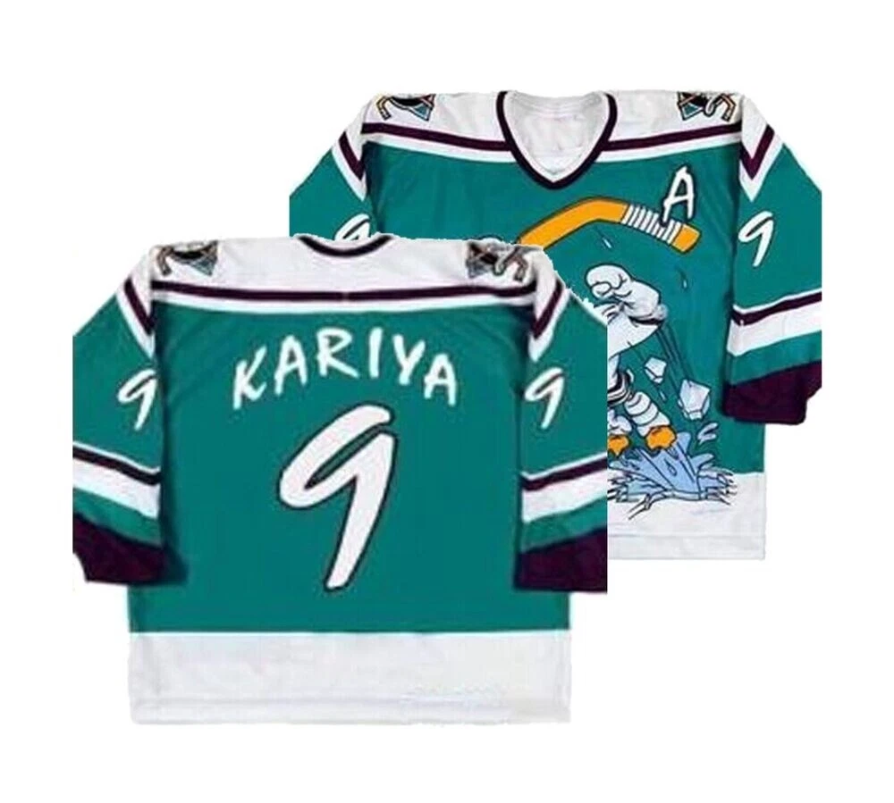 Mighty Kariya 9 Hockey Jerseys Movie Sewn Custom Names