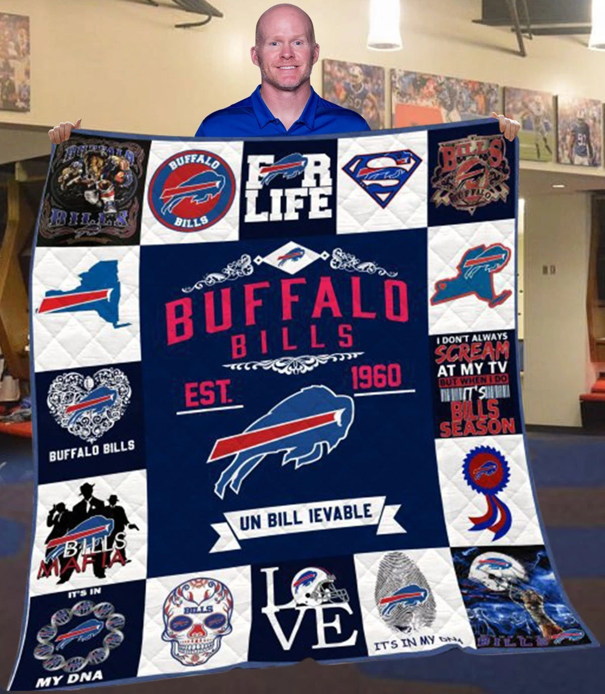 Buffalo Bill Est 1960 Football Game Day Quilt