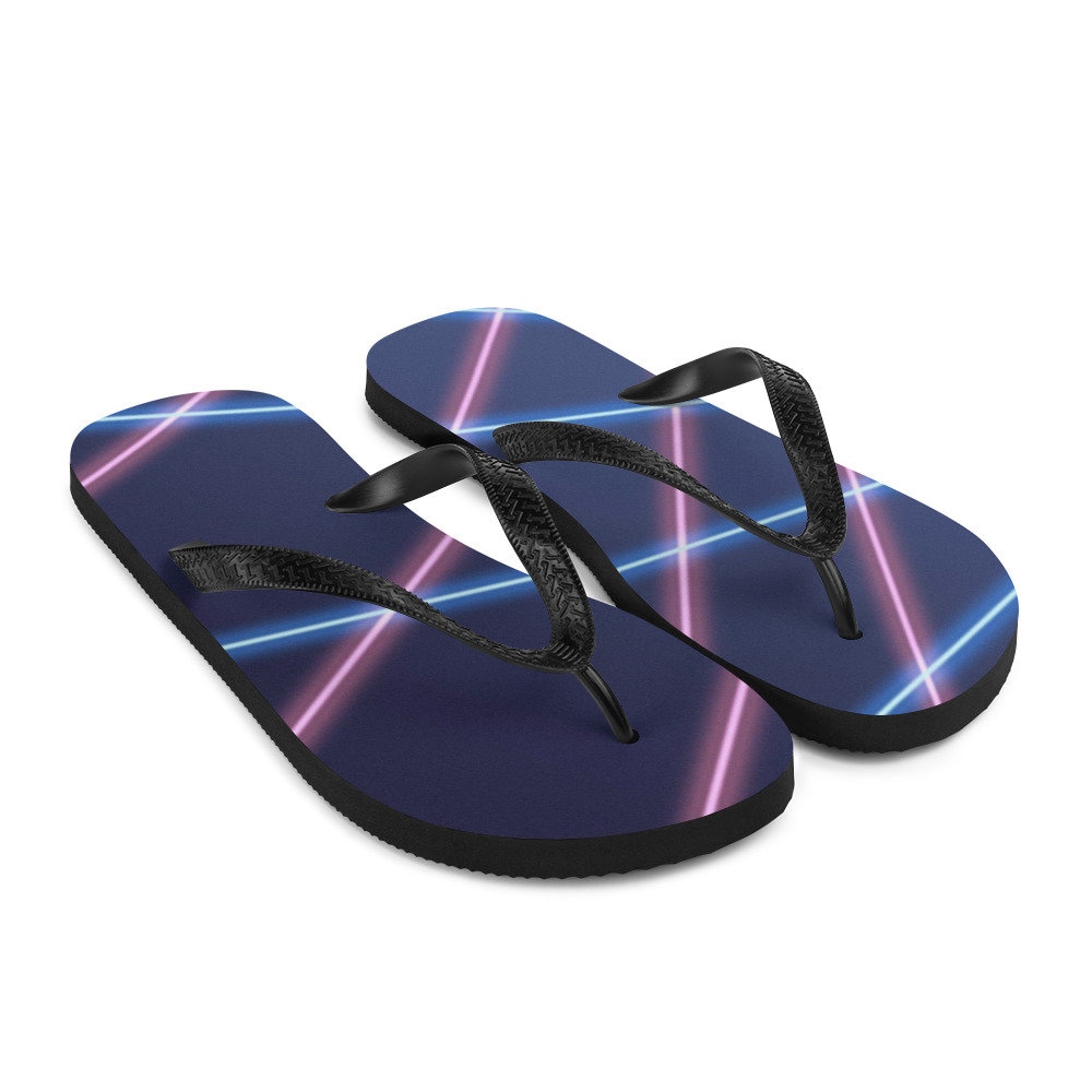Laser Flip Flops / Laser Beam Flip Flops / Cool Flip Flops / Beach Flip Flops / Trendy Flip Flops / Festival Clothing / by P&C