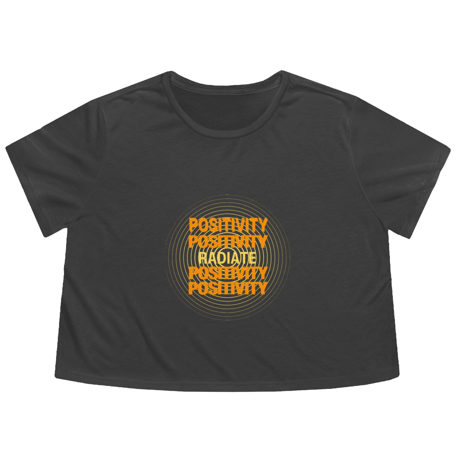 Radiate Positivity Typography Design Flowy Cropped Tees