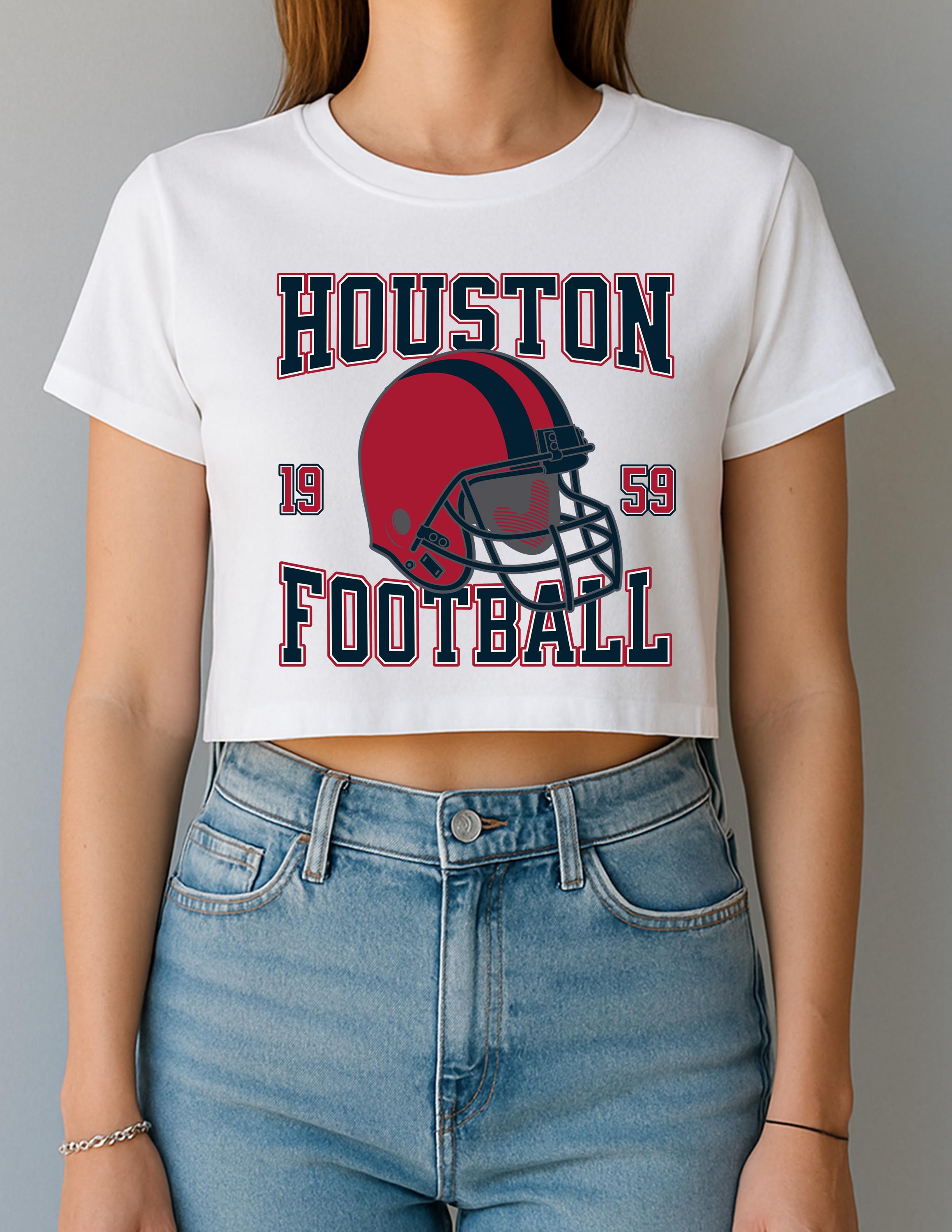 Houston Football Womens Crop Top, Sports Fan Clothing