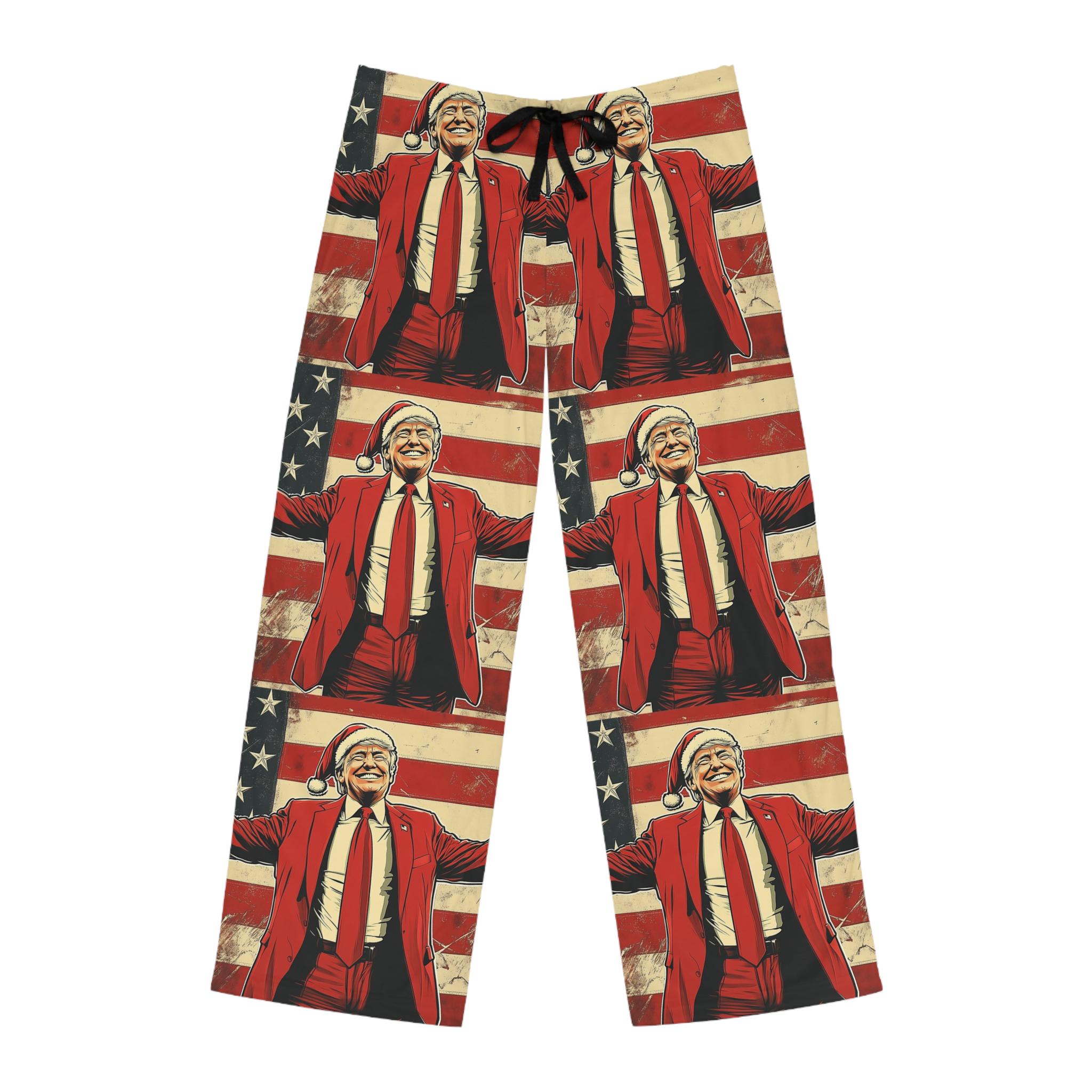 Trump Merry Christmas Men's Pajama Pants,Trump 2024 Republican MAGA Gift for Dad,christmas gift,santa trump,Make american great again