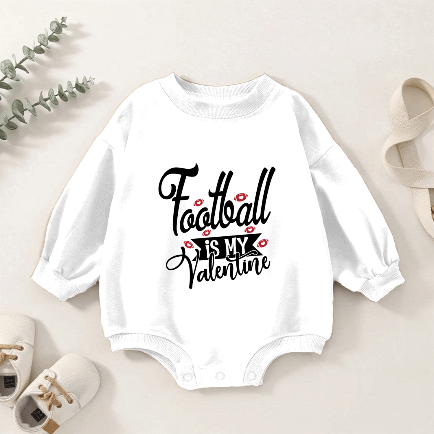 Football Is My Valentine - American Football Baby Romper Sweatshirts