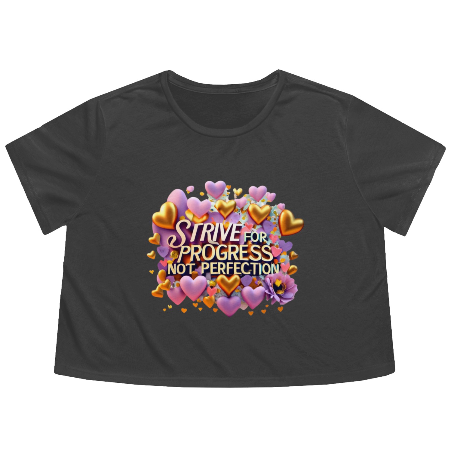 Strive for progress not perfection Flowy Cropped Tees