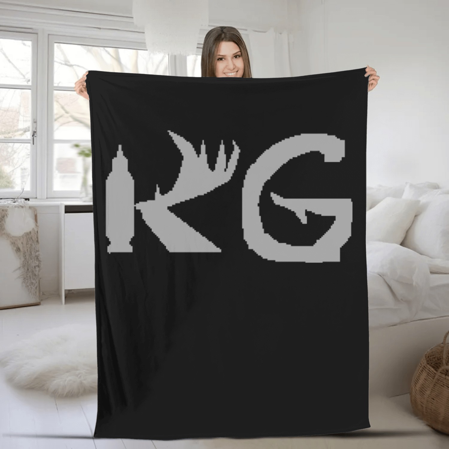 kendall gray Fleece Blankets