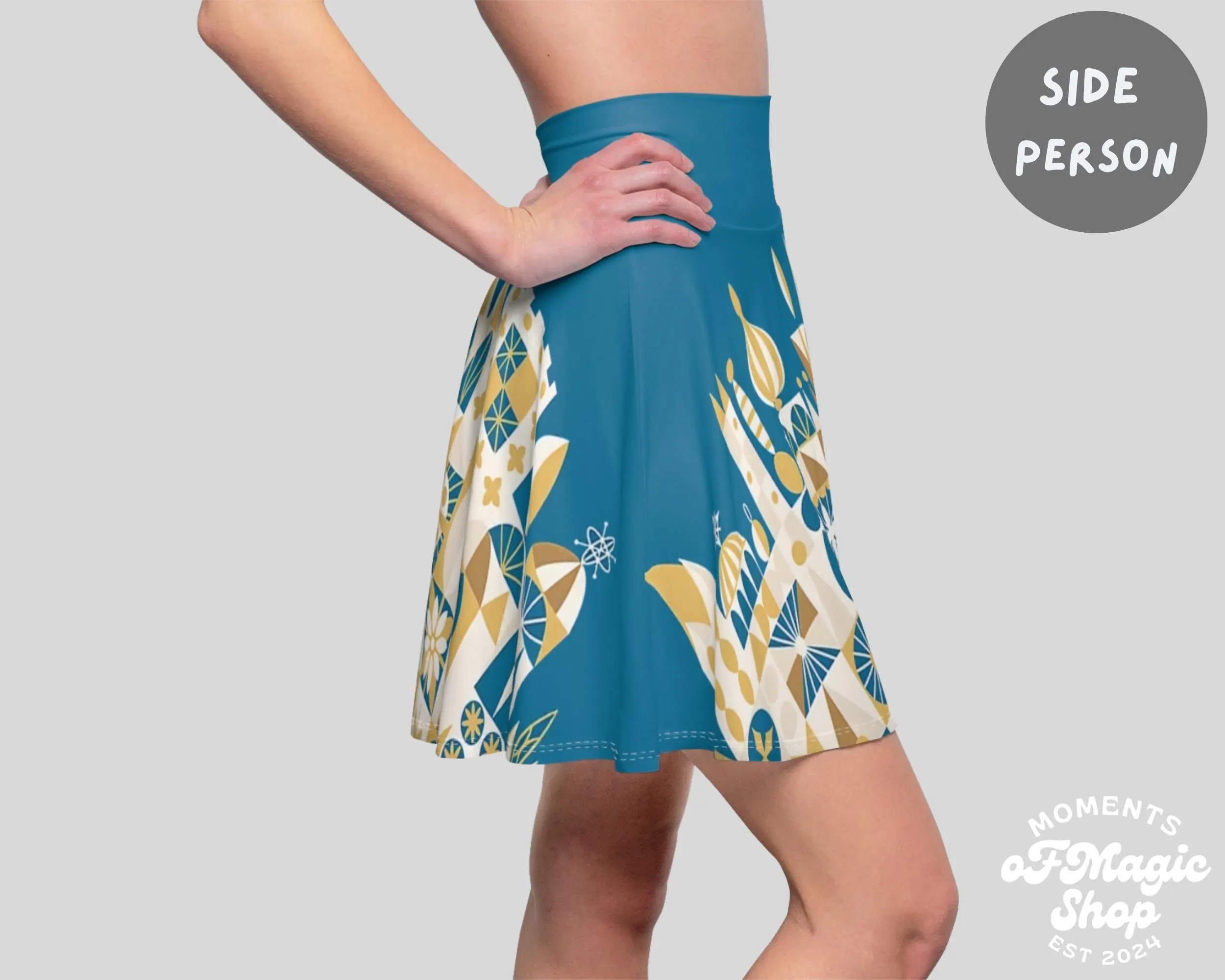 Blue Its A Small World Inspired Running Skirt | Magical Themed Running Skirt | Women's Skater Skirt