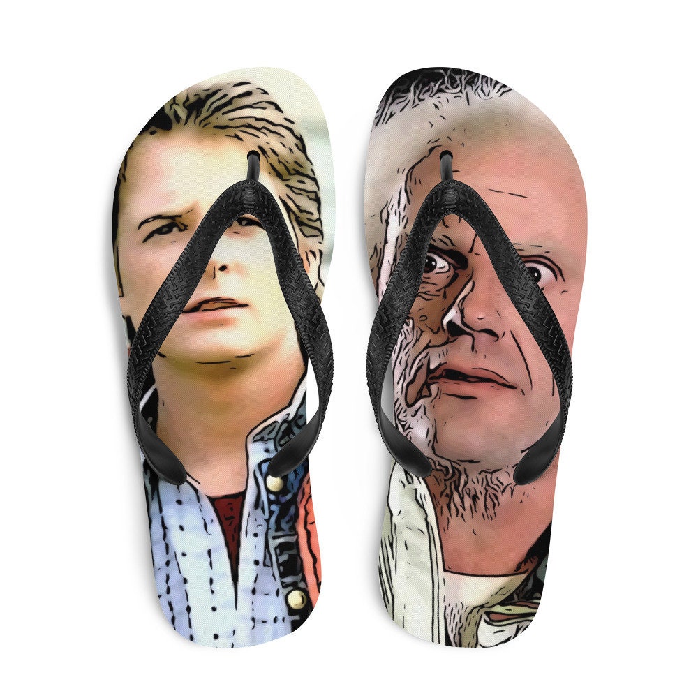 Marty McFly and Doc Brown- Back to the Future- Flip Flops