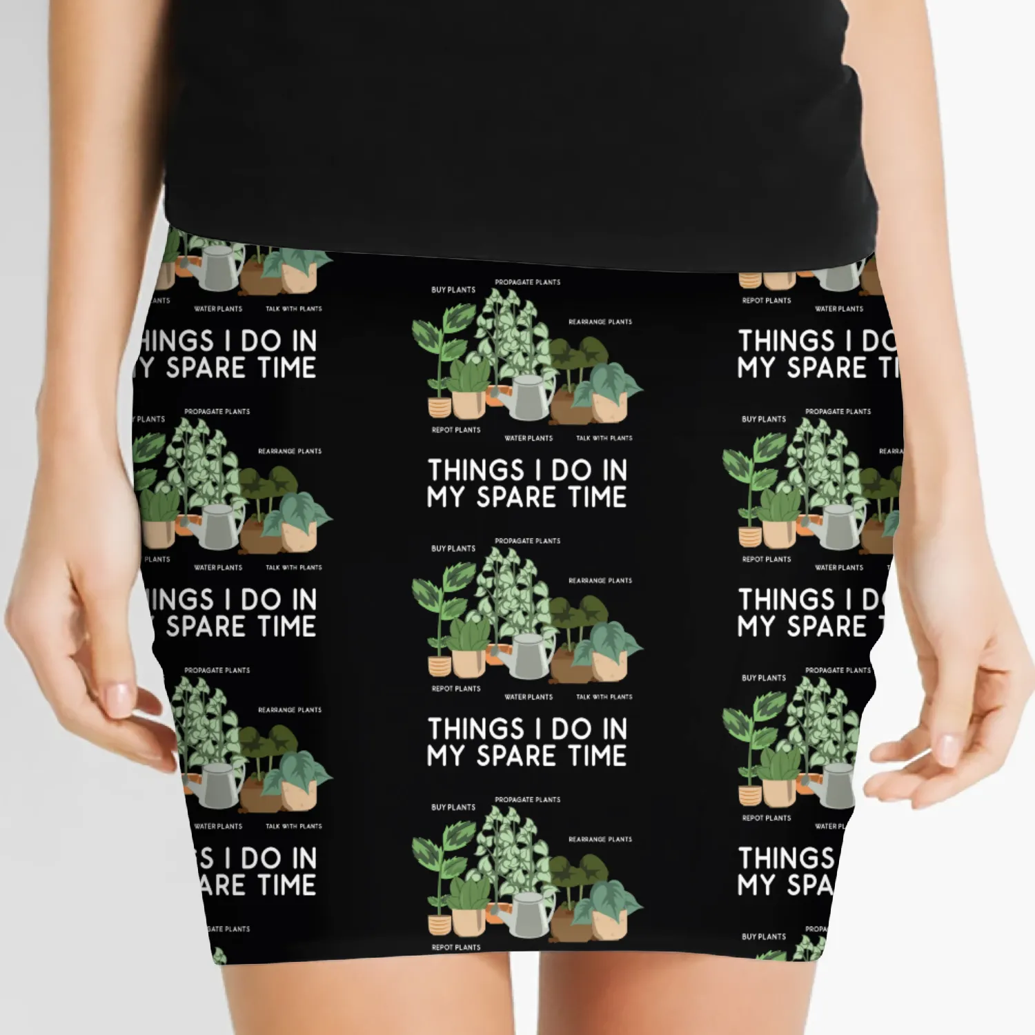 Plants Leisure Potted Plant Women's Mini Skirts
