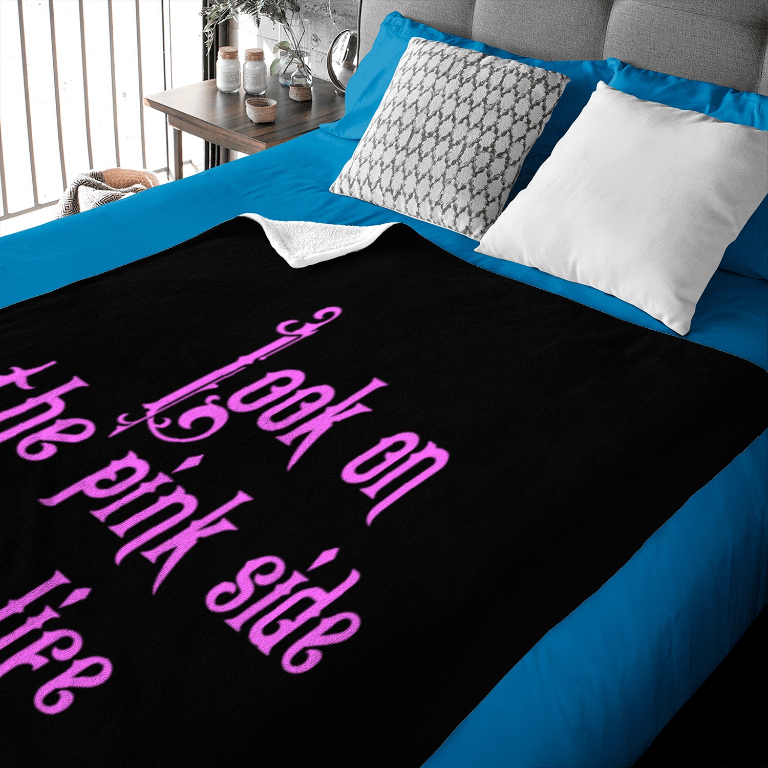 Look on the pink side of life Baby Blankets