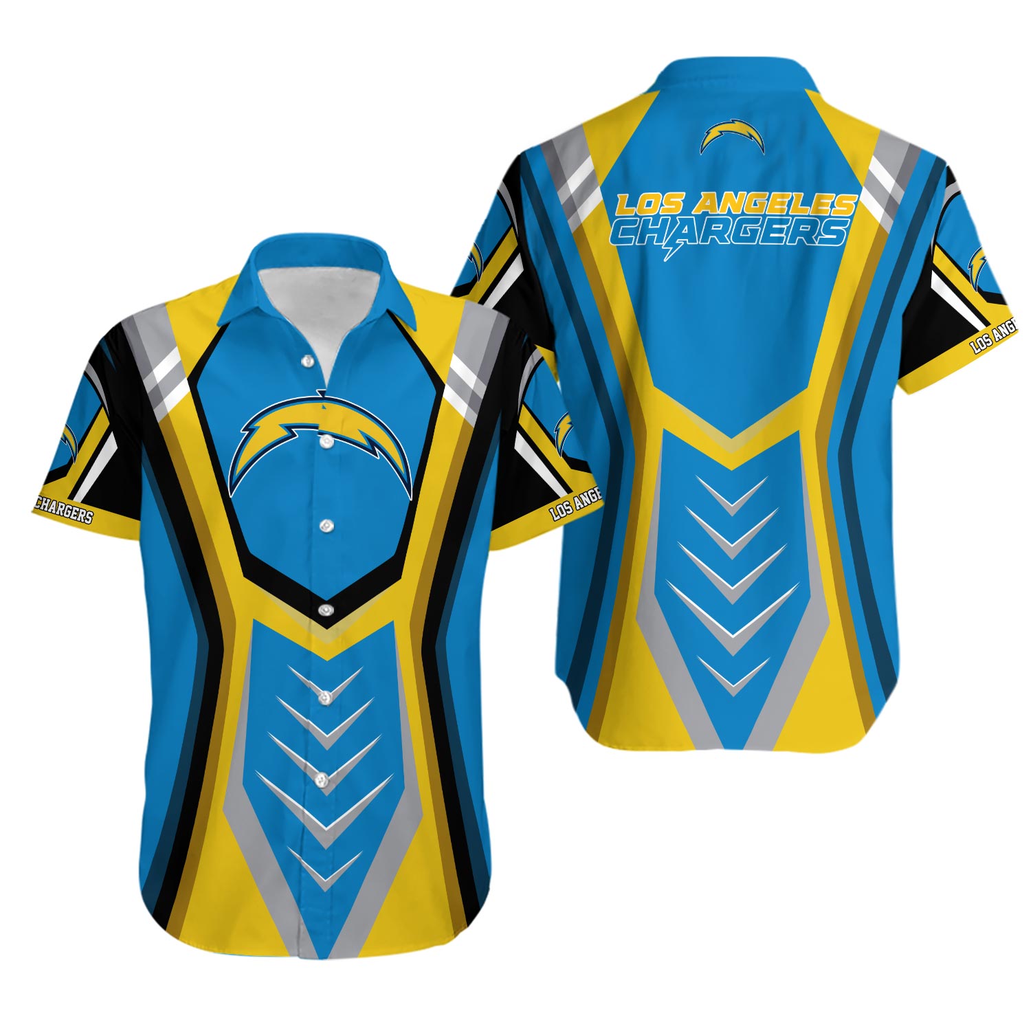 Los Angeles Team Chargers Bold Energy Hawaiian Sport Tropical Beach Shirt