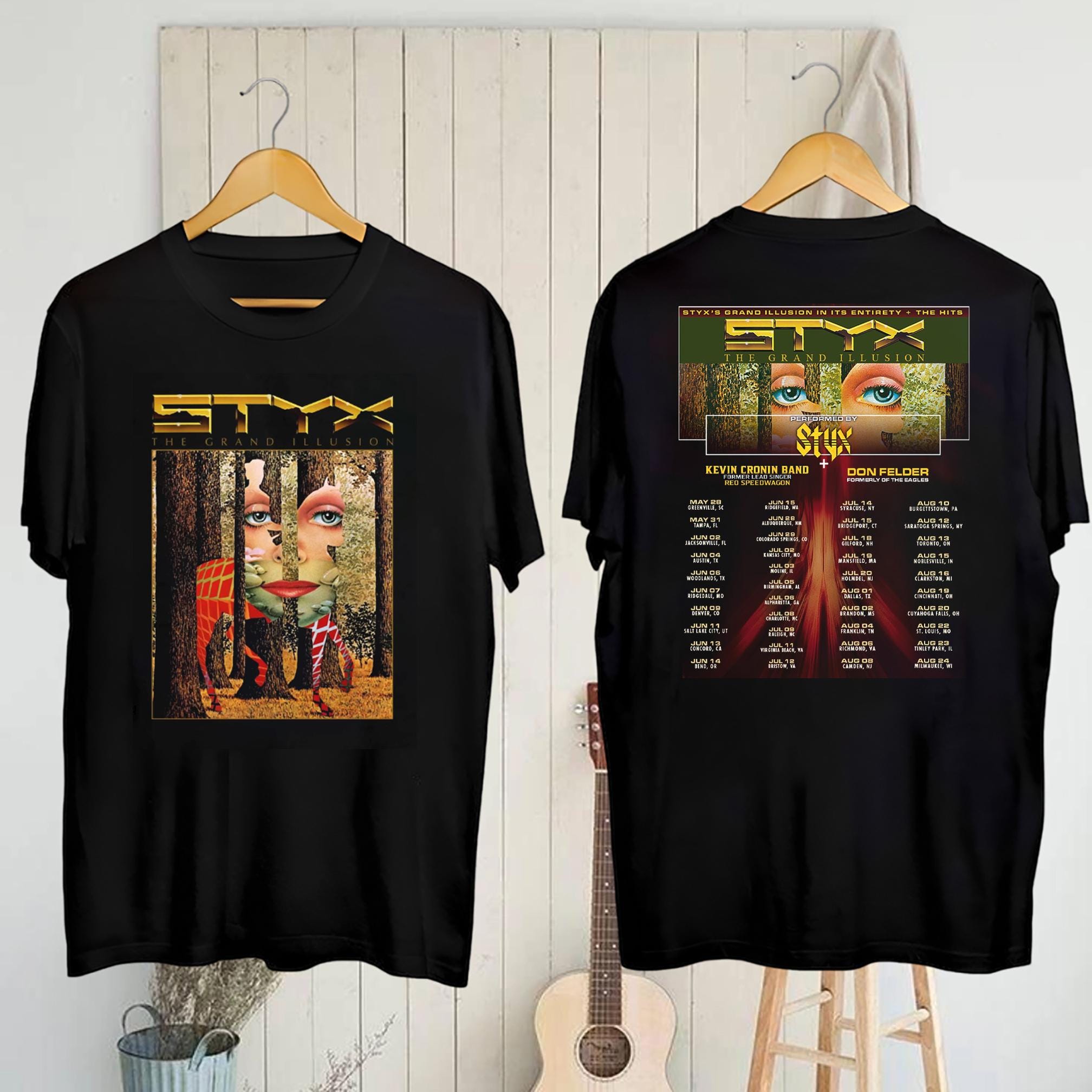 Styxs Band The Grand Illusion Tour 2025 Shirt, Styxs 2025 Concert Shirt, Styxs Fan Shirt, Styxs Band Merch, Styxs Shirt, Styxs & Kevin Cronin Tour