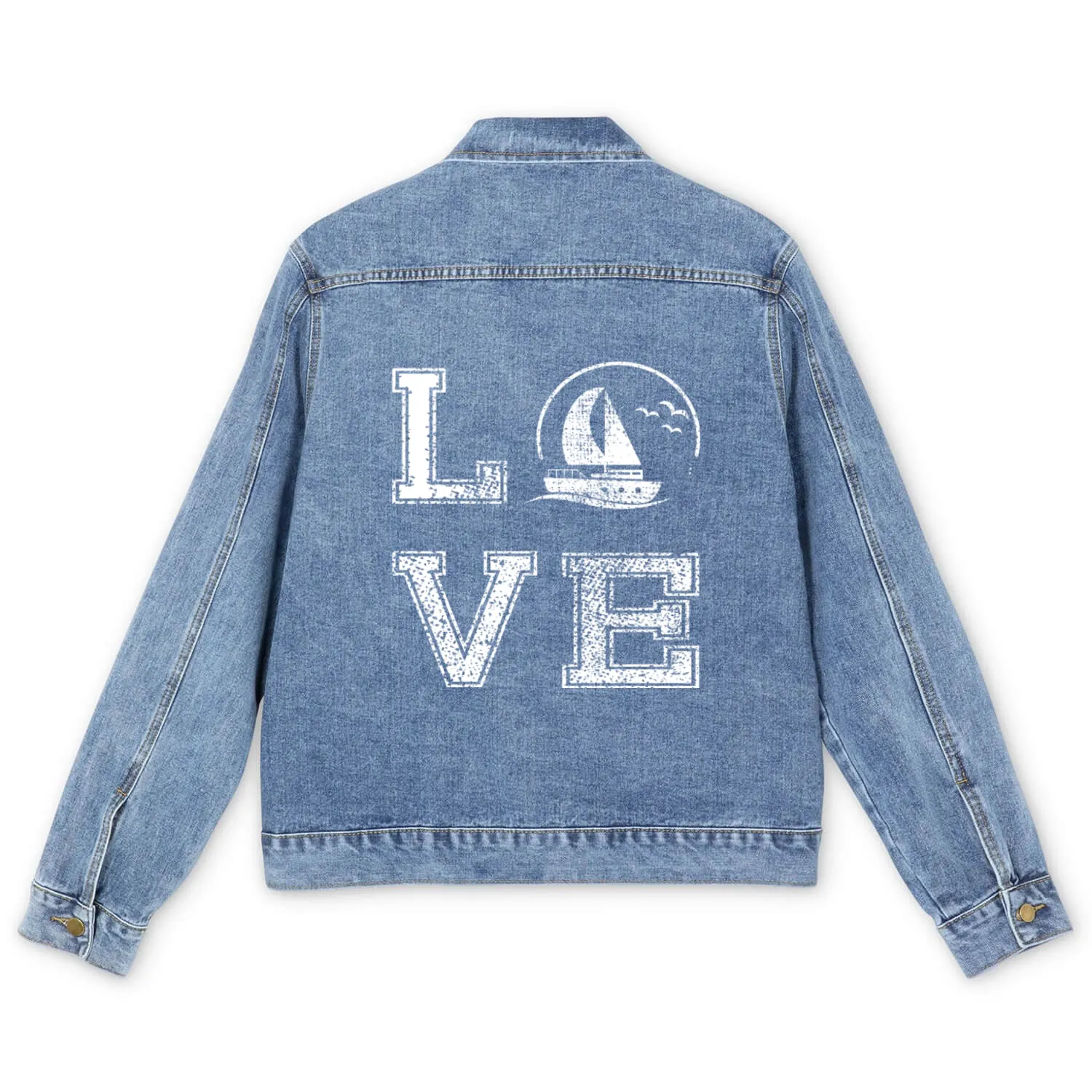 Sailing Yacht Sailor Sailing Ship Gift Idea Men's Denim Jackets