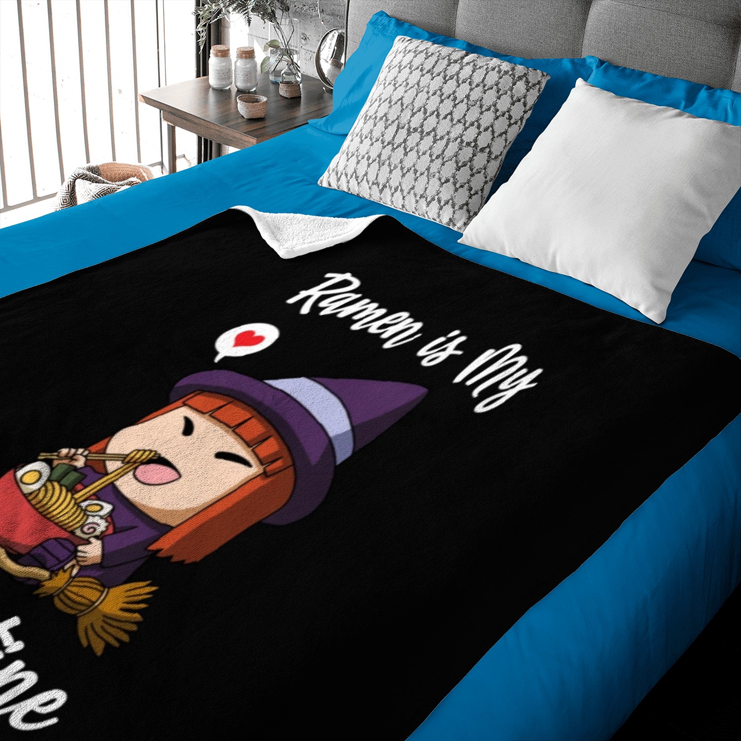 Ramen Is My Valentine Witch Valentine s Day Baby Blankets