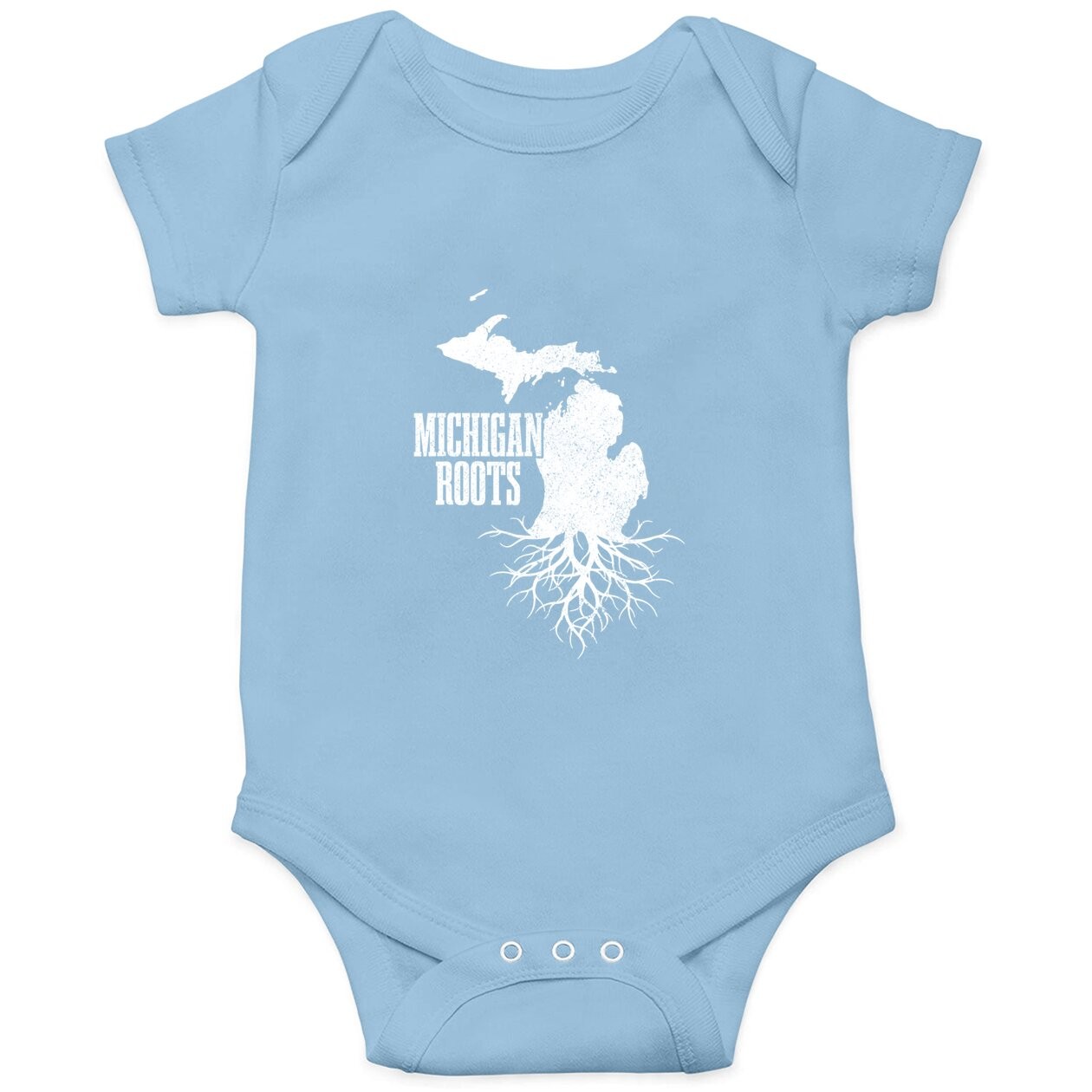 Michigan Roots Vintage Pride State Map Gift Baby Bodysuit