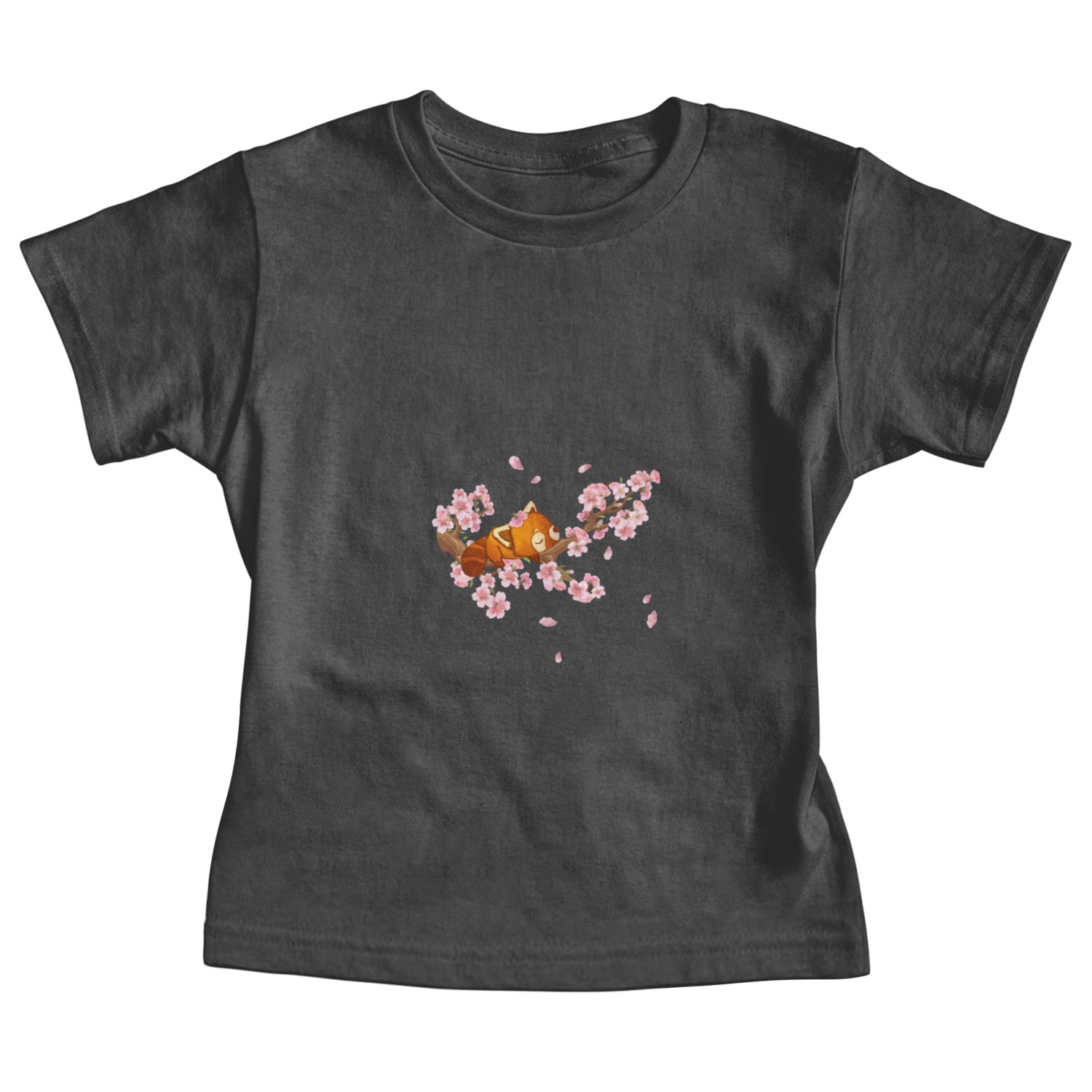 Cute Japanese Art Cherry Blossom Kawaii Red Panda Baby Tees