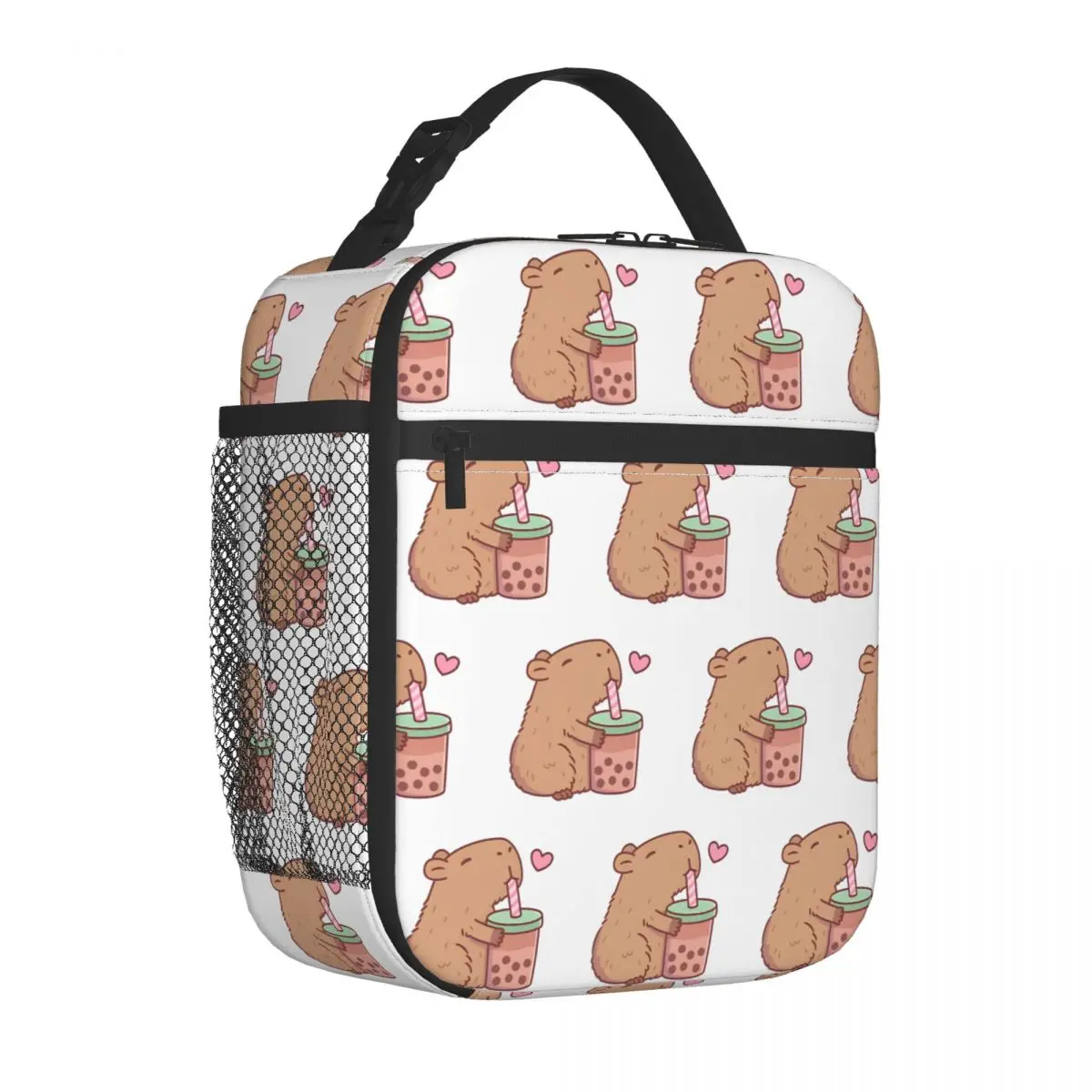 Kawaii Capybara Animal Insulated Lunch Bag Thermal Bag Lunch Container Portable Tote Lunch Box Men Women College Travel