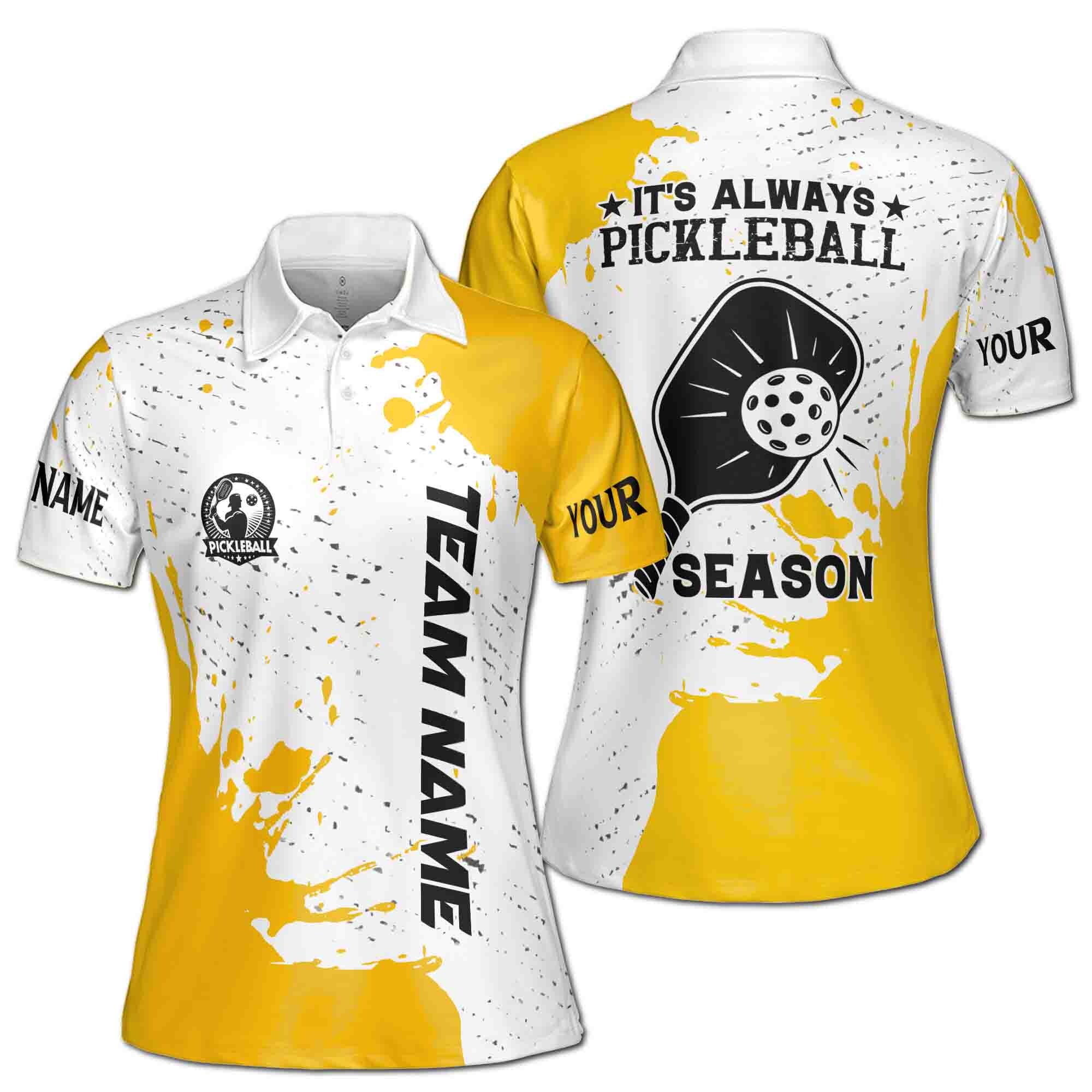 Personalized Name Team Always Pickleball Season Women's Polo Shirt