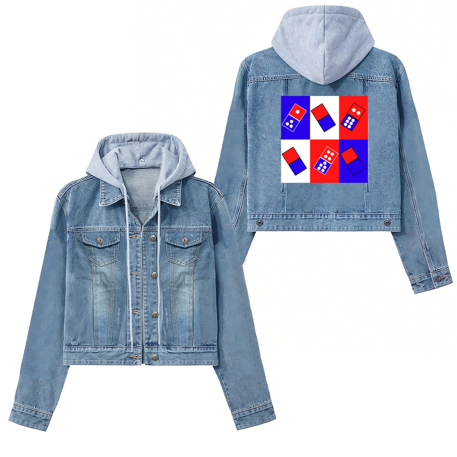 Dice Game four player of game Women's Denim Jackets