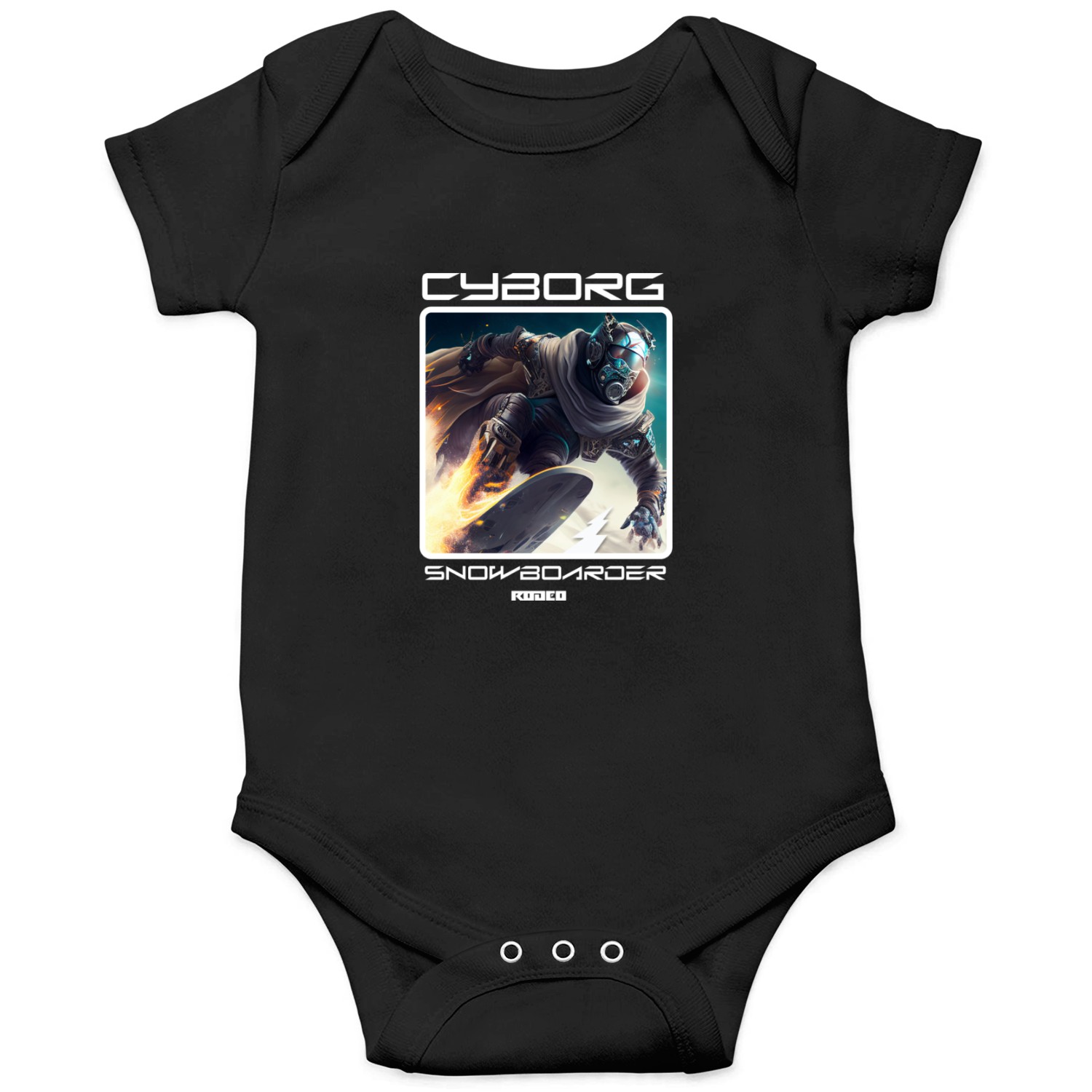 Cyborg Snowboarder - rodeo Onesies