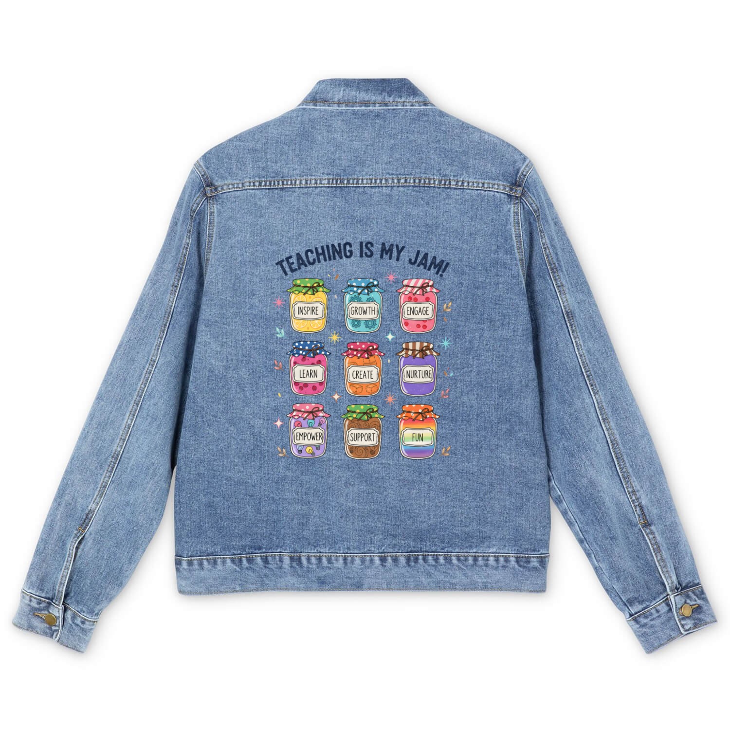 Teaching Is My Jam Cute Teacher Appreciation Men's Denim Jackets