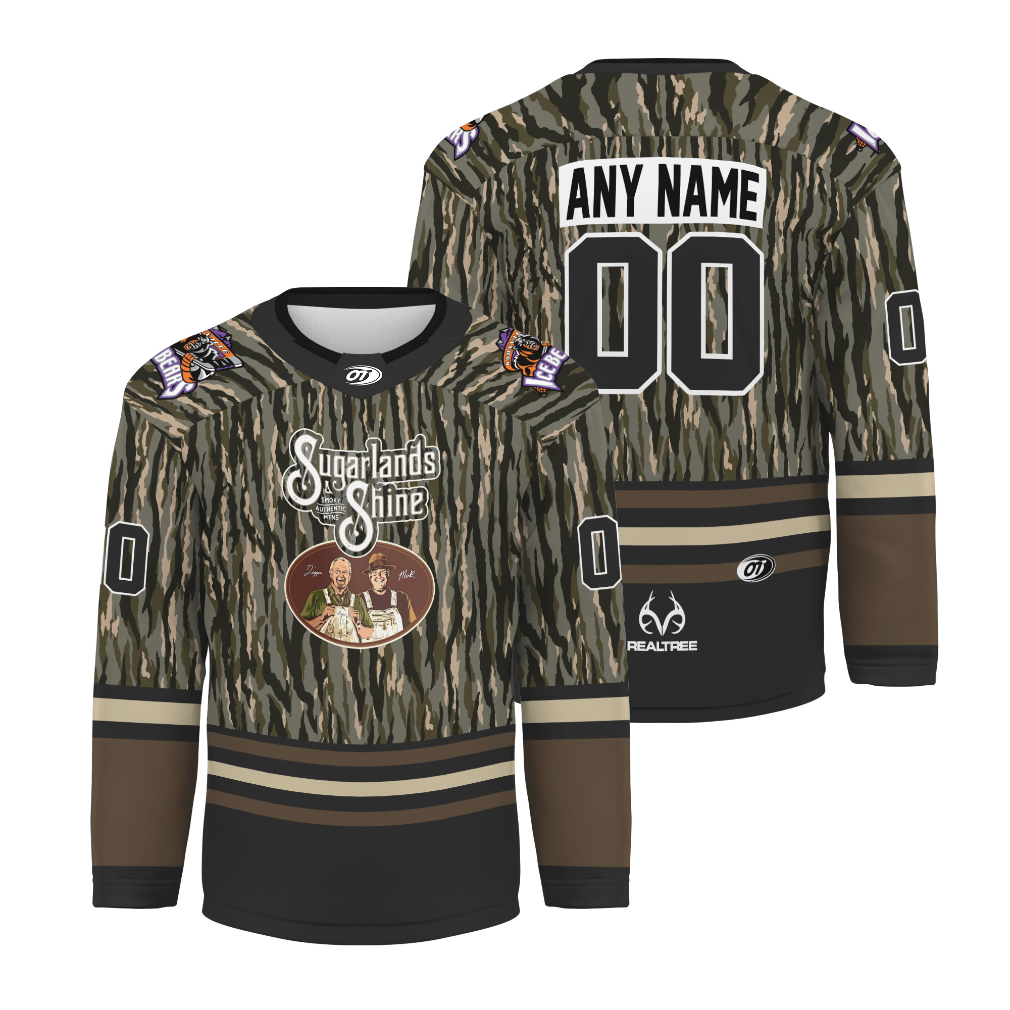 Knoxville Ice Bearss Moonshiner Realtree Night Hockey Jersey