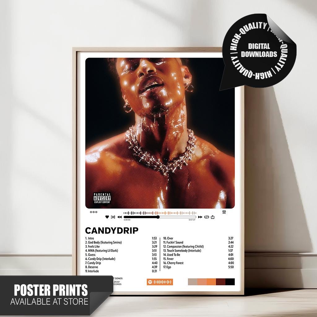 Music Poster Lucky Daye CandyDrip Album R&B Wall Art for Bedroom, Studio, or Music Lover Gift