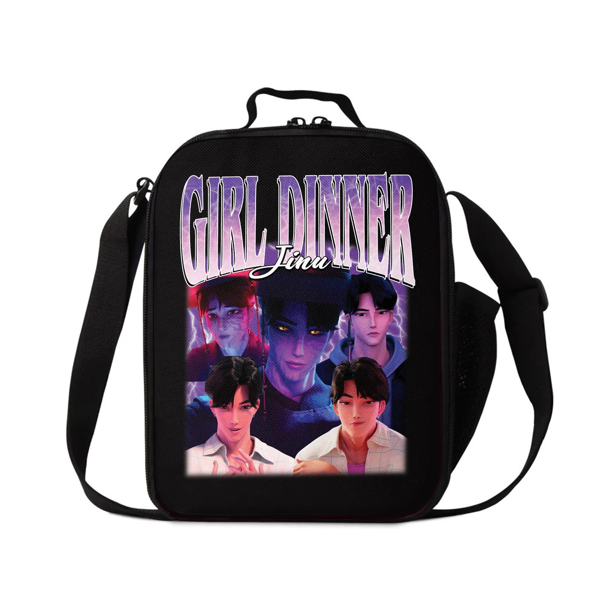Kpop Demon Hunters Lunch Bag with Jinu Design, Girls and Boys Hunter Bootleg Lunch Bag, Kpop Fan Gift, Villain Crush