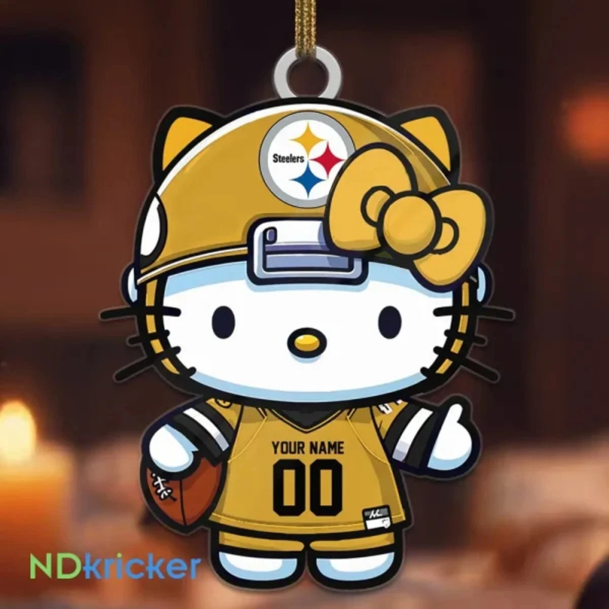 Personalized Pittsburgh Football Team Steeler Christmas Ornament Gift Decor