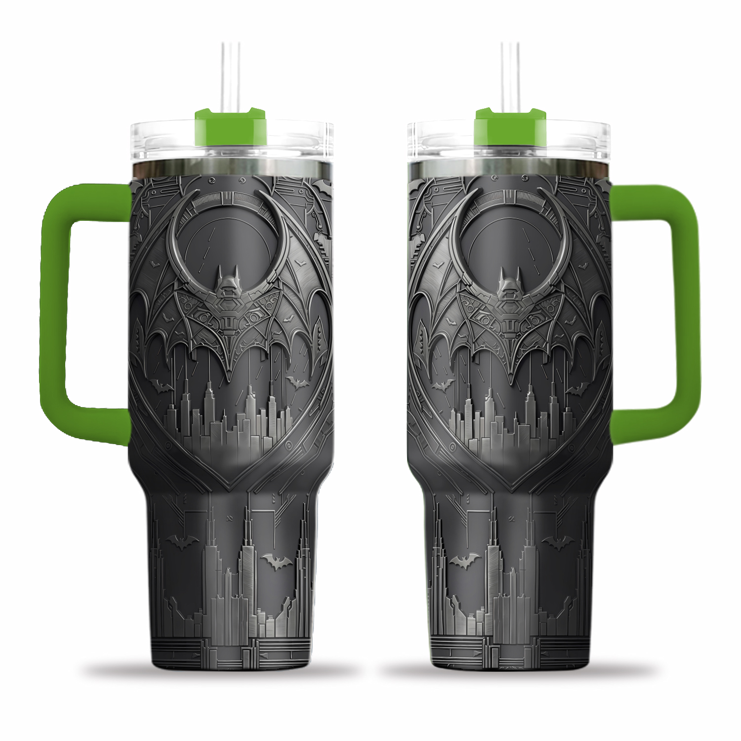 Dark Knight Style 3D Printed Tumbler with Handle (No Box, Only Tumbler)