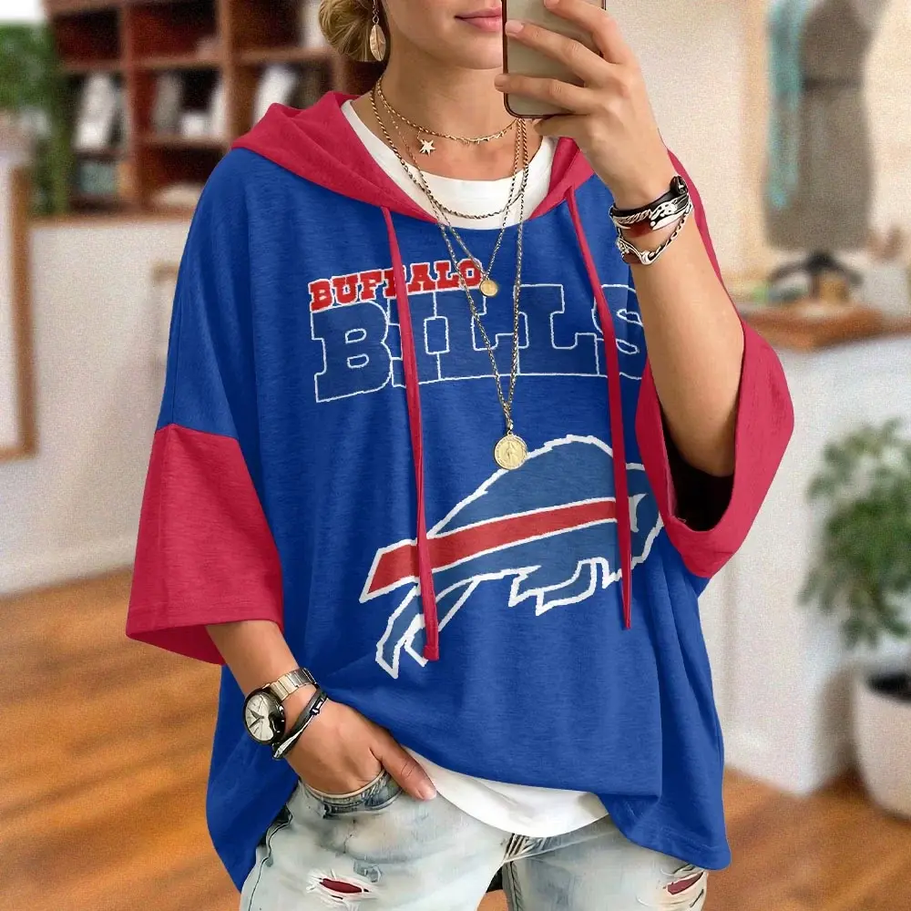 Buffalo Bills Oversized Short Sleeve Hoodie
