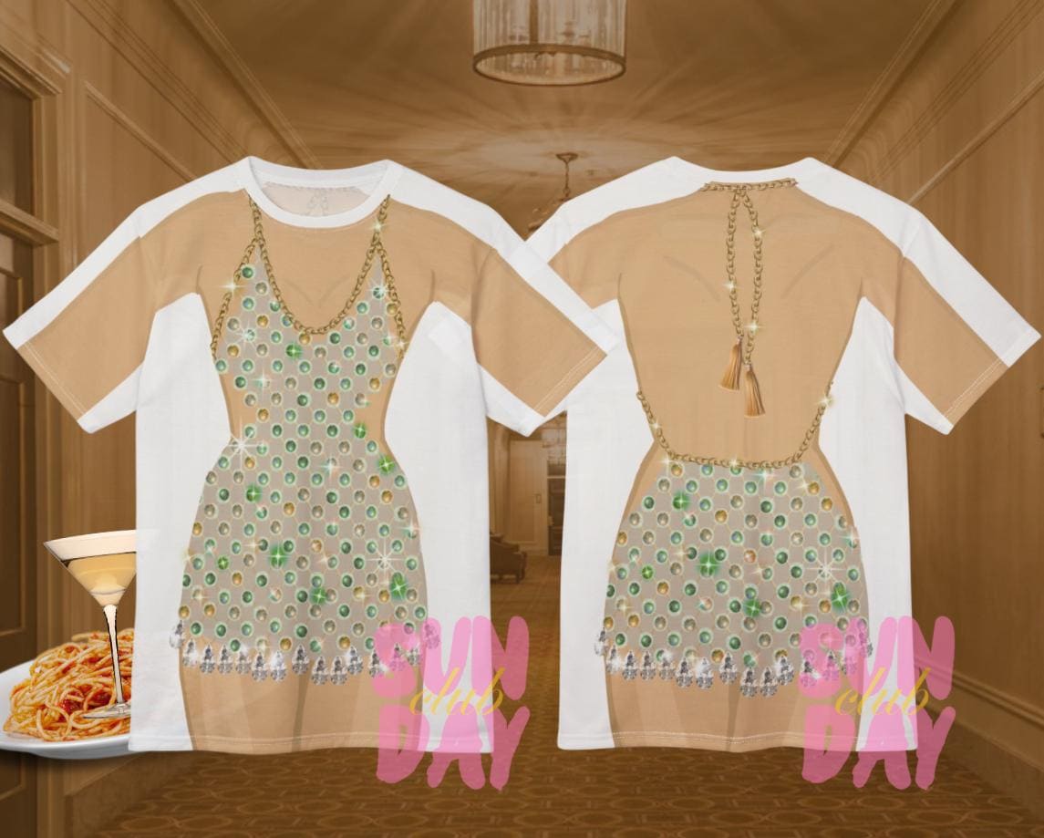 Ophelia Green Chain Gem Showgirl Dress Shirt