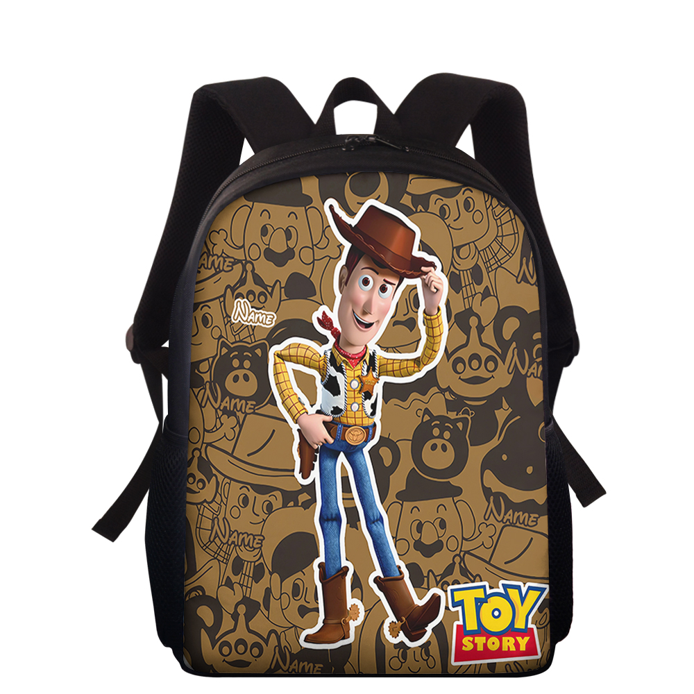 Personalized Animated Toy Characters School Backpack, Custom Name Toy Cowboy Character Backpack, Toy Adventure Story Backpack, School Gift For Kids