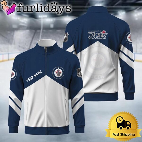 Winnipeg Jets Logo Custom Standing Neck Zipper Jacket