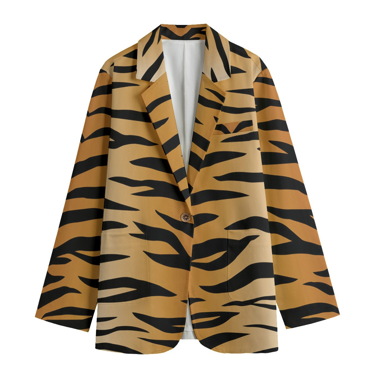 Women's Leisure Blazer, Tiger Blazer, Tiger print blazer, animal's print blazer, animal's print, wild blazer, wild animal, Tiger gif