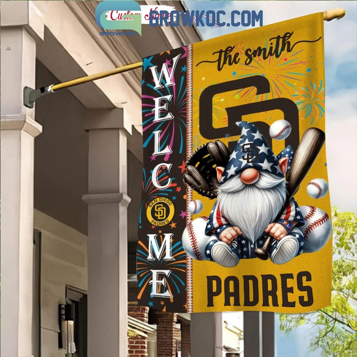 Personalized San Diego Baseball Team Padres Garden Flag