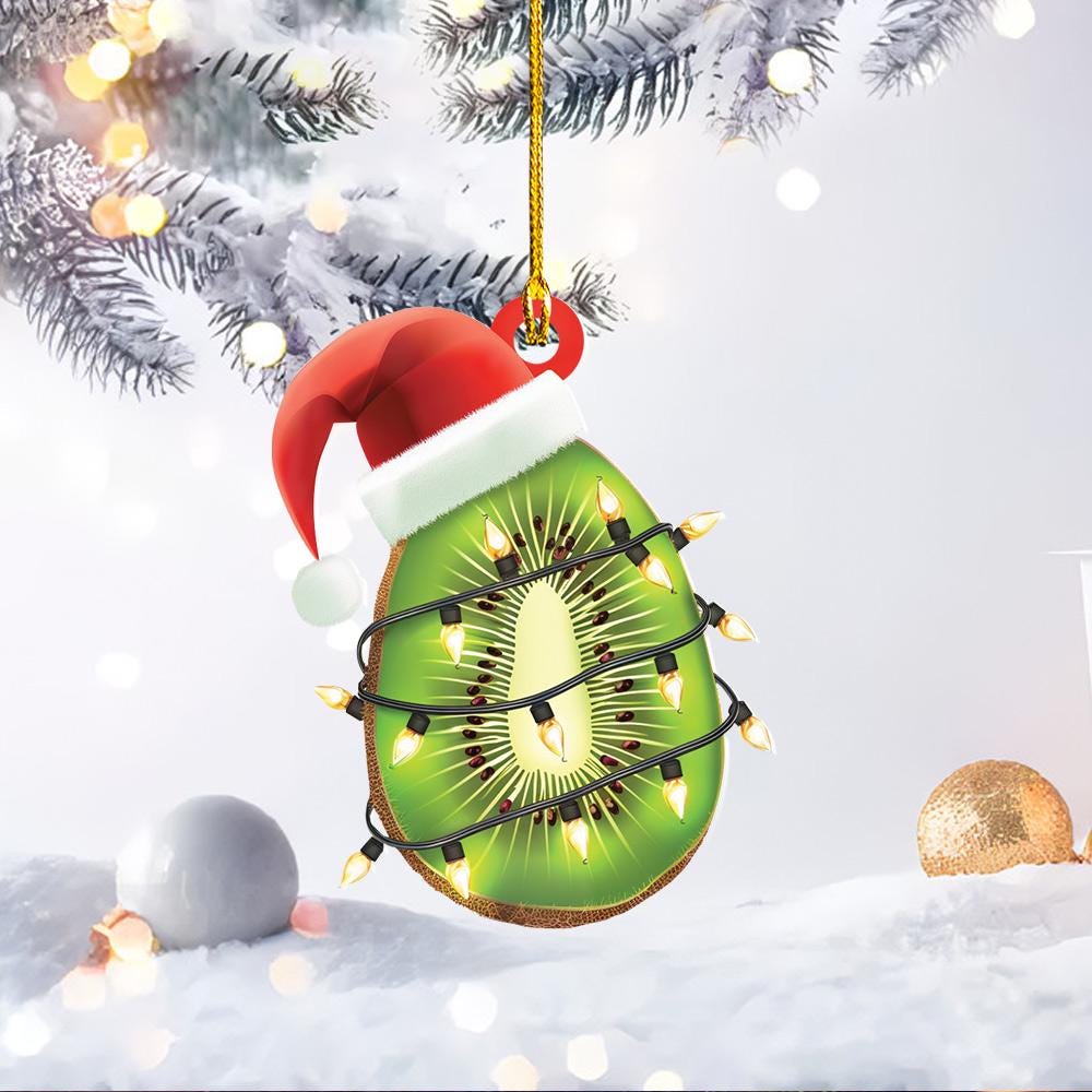 Lovely Kiwi Christmas Tree Ornament, Kiwi Flat Ornament, Kiwi Lovers Xmas Ornament Gift