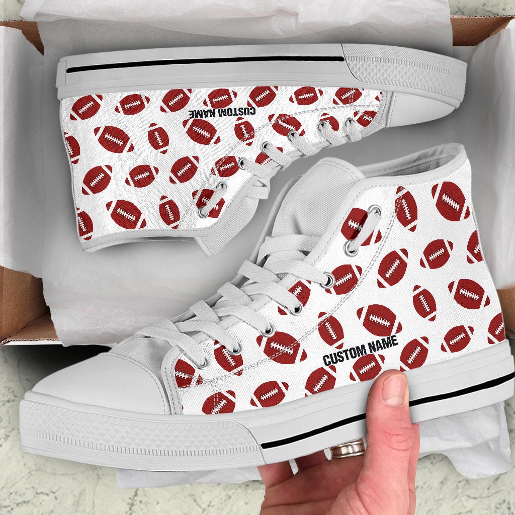 American Football Custom Name High Top Sneakers / American Football Shoes / American Football Custom Print Trainers / American Football Gift