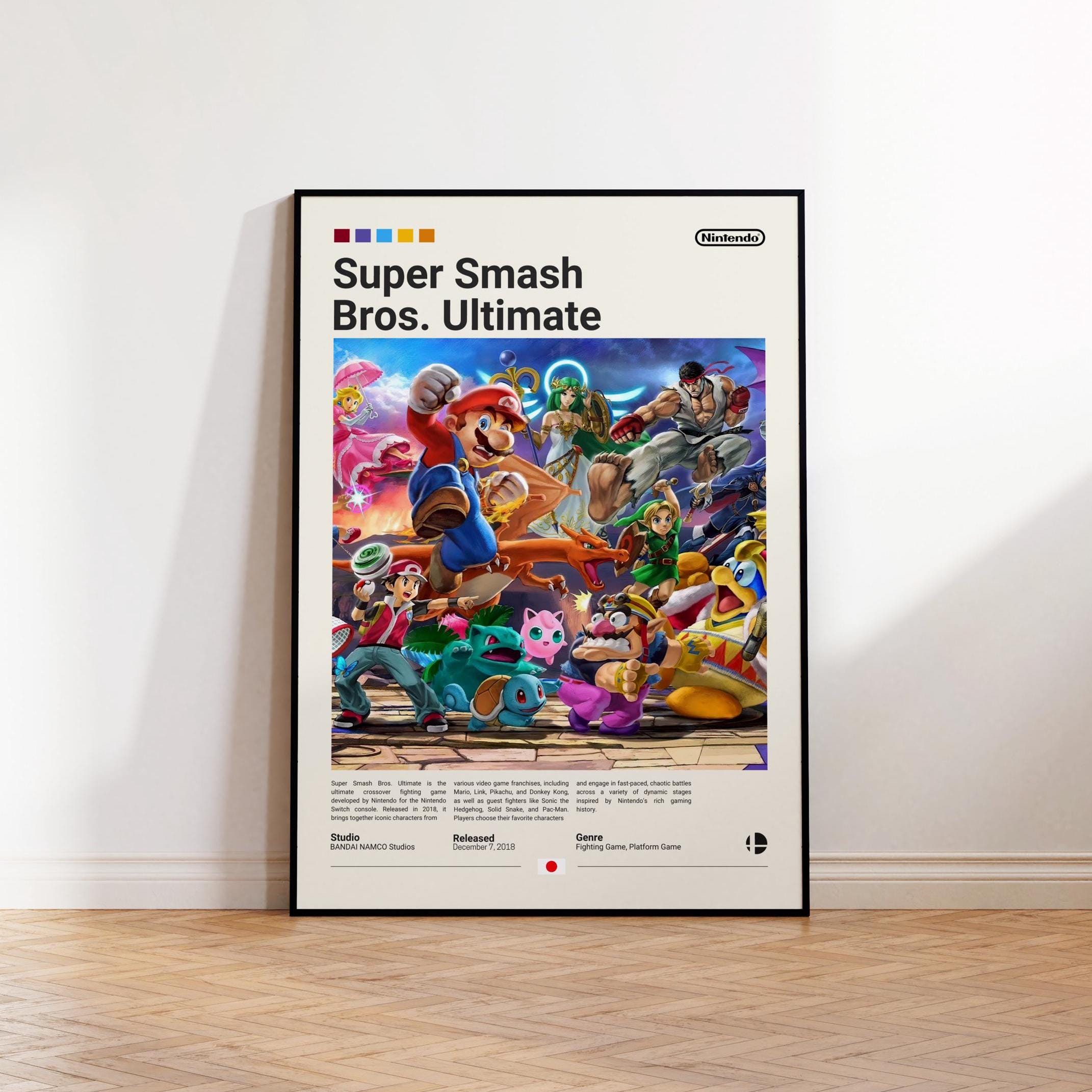 Super Smash Bros Poster, Gaming Room Poster, Smash Bros Fan Gift, Gamer Gift, Video Games Poster, Gaming Wall Decor